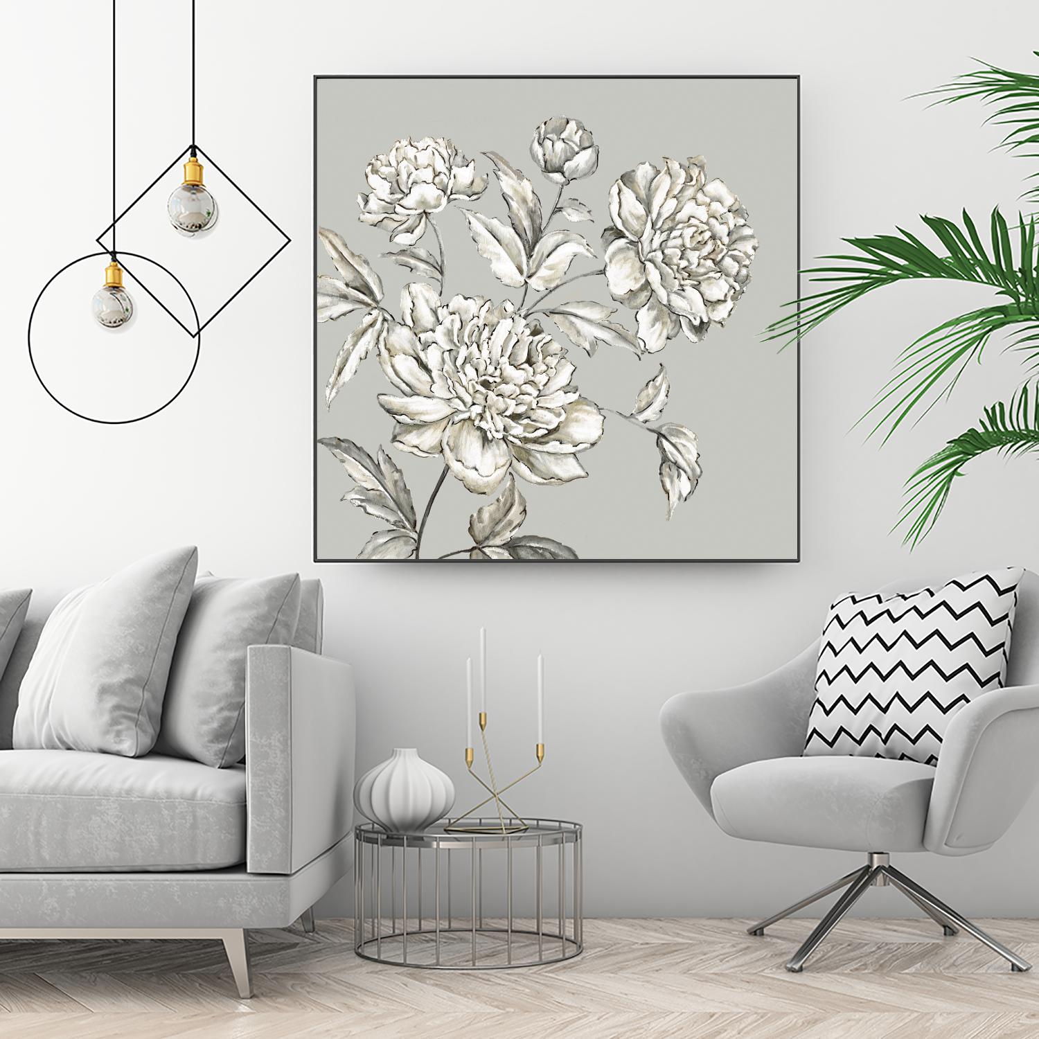 Botany I by Eva Watts on GIANT ART - beige floral