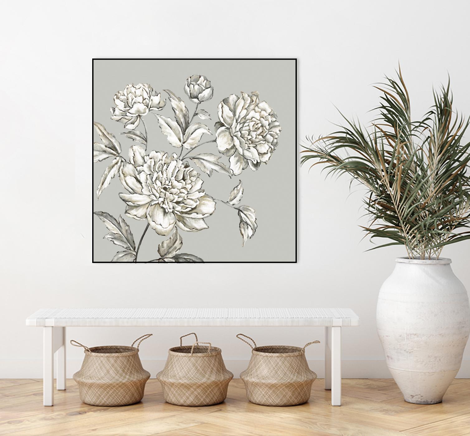 Botany I by Eva Watts on GIANT ART - beige floral