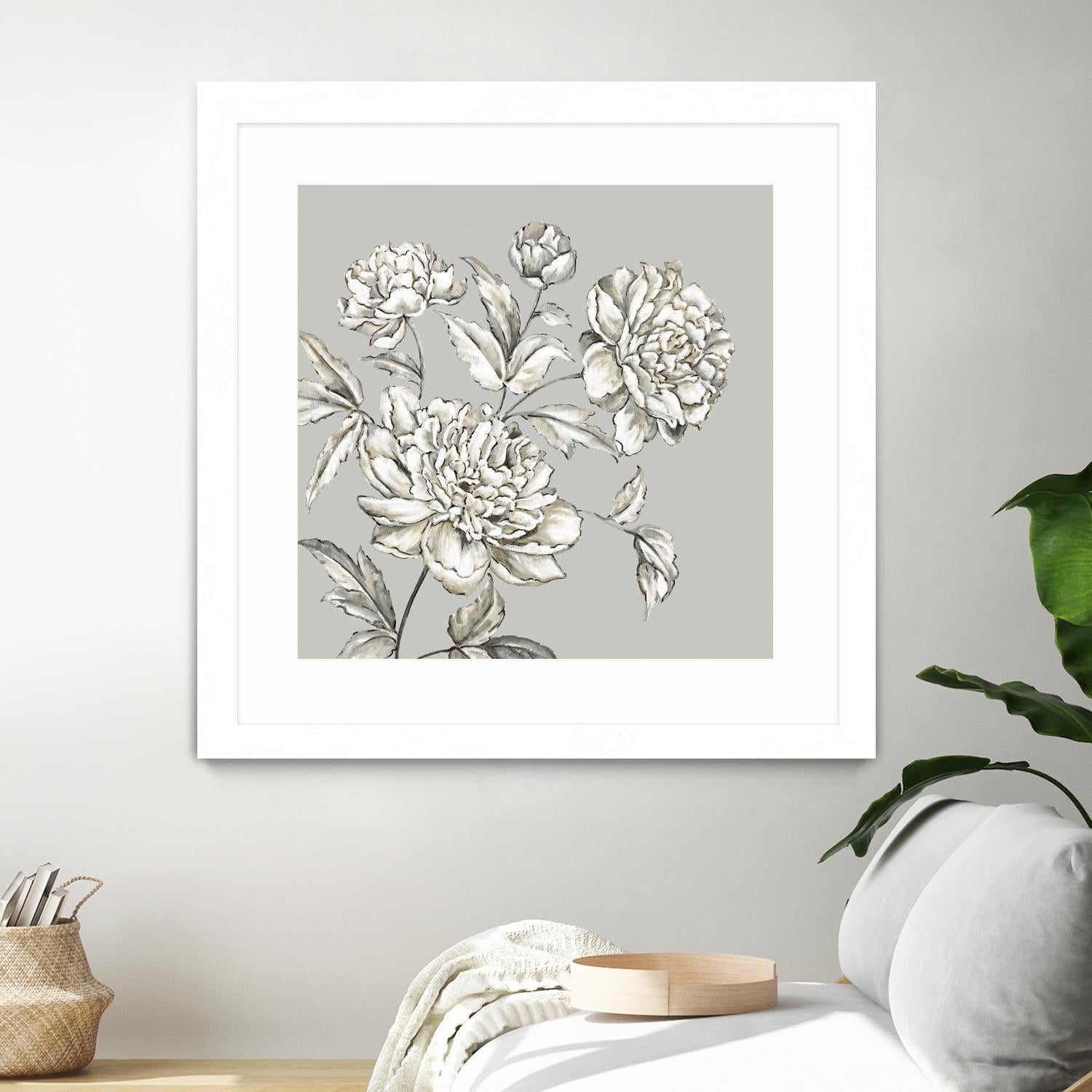 Botany I by Eva Watts on GIANT ART - beige floral