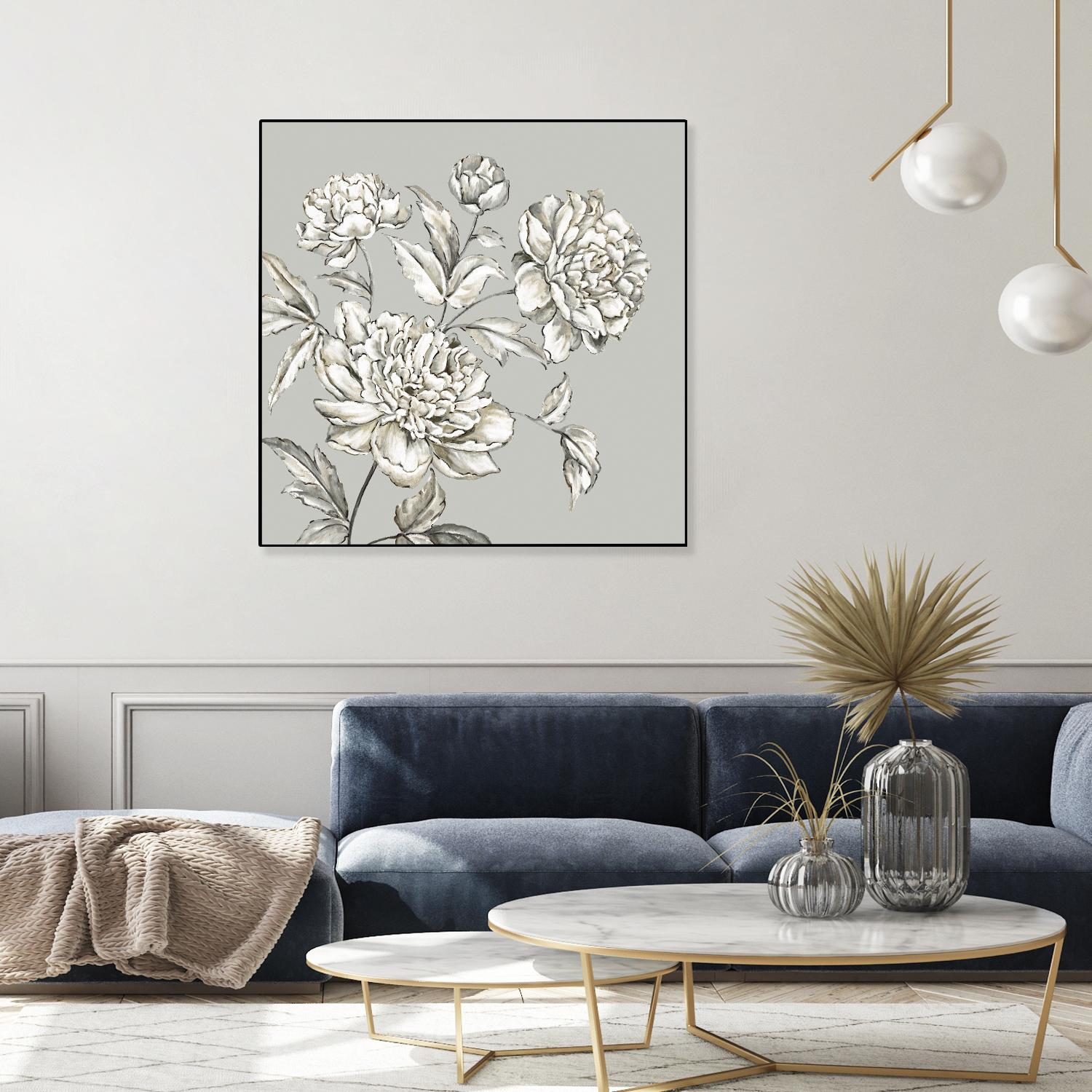 Botany I by Eva Watts on GIANT ART - beige floral