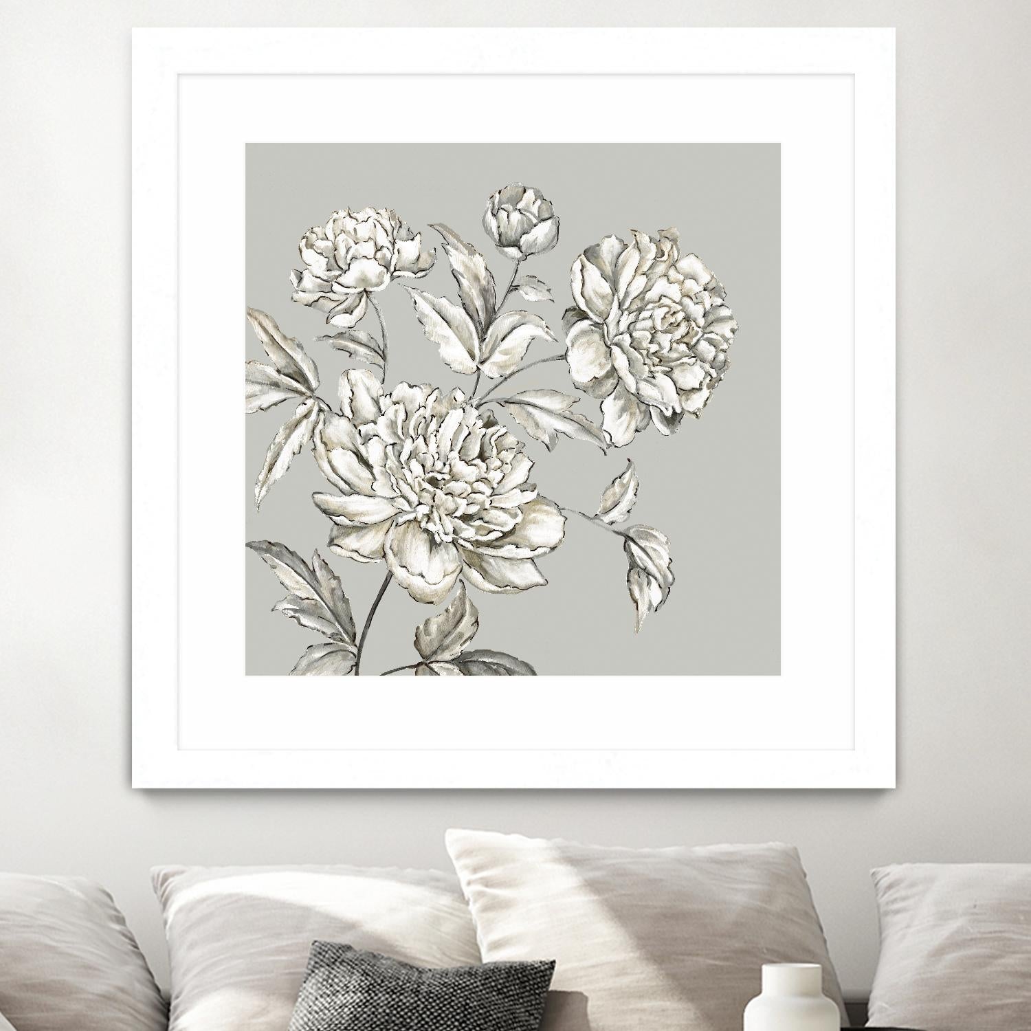 Botany I by Eva Watts on GIANT ART - beige floral