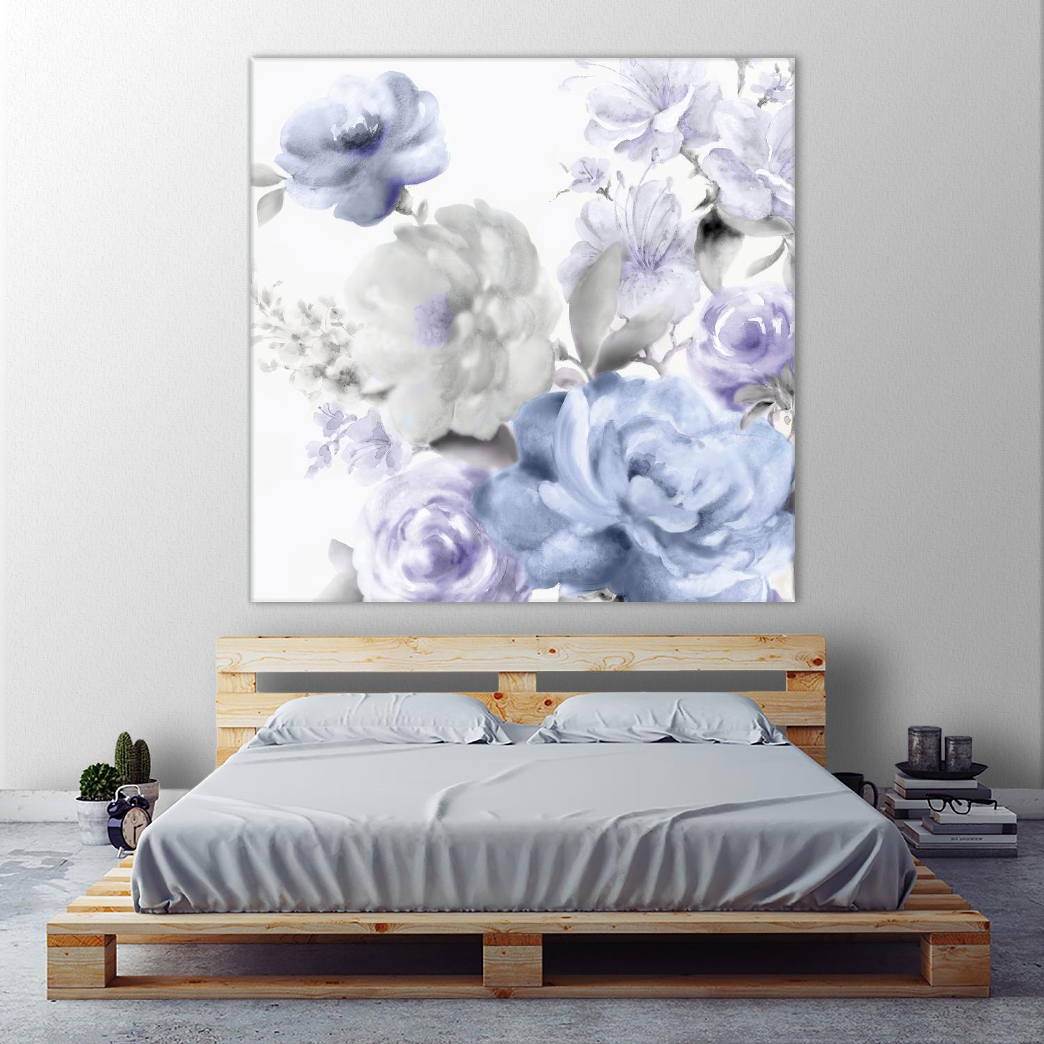 Light Floral II by Eva Watts on GIANT ART - blue floral