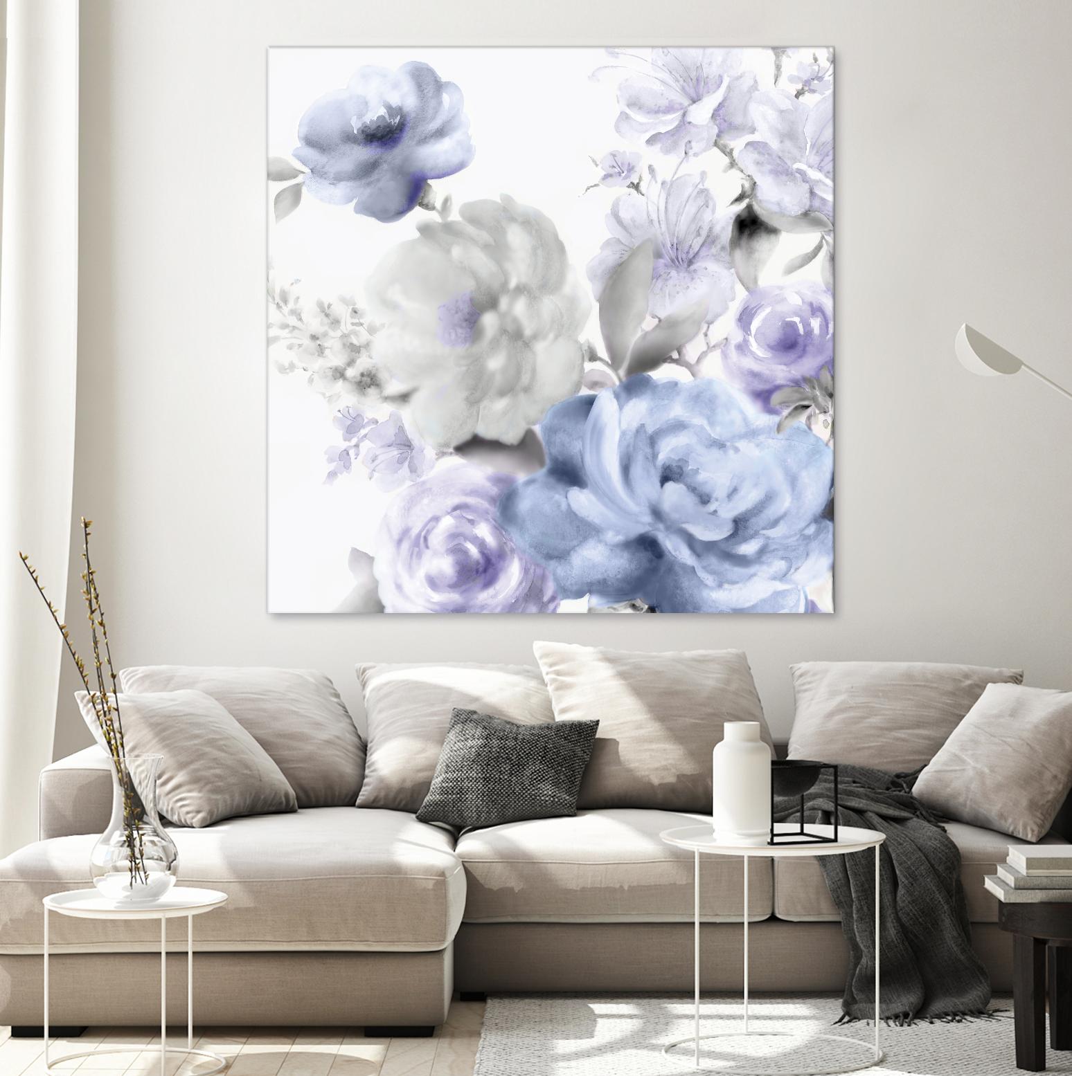 Light Floral II by Eva Watts on GIANT ART - blue floral