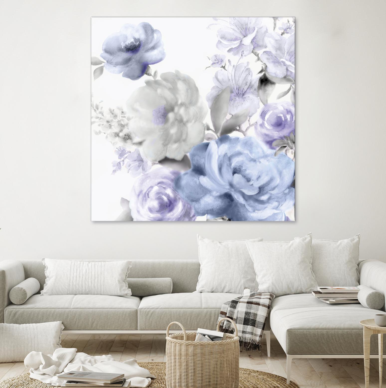 Light Floral II by Eva Watts on GIANT ART - blue floral