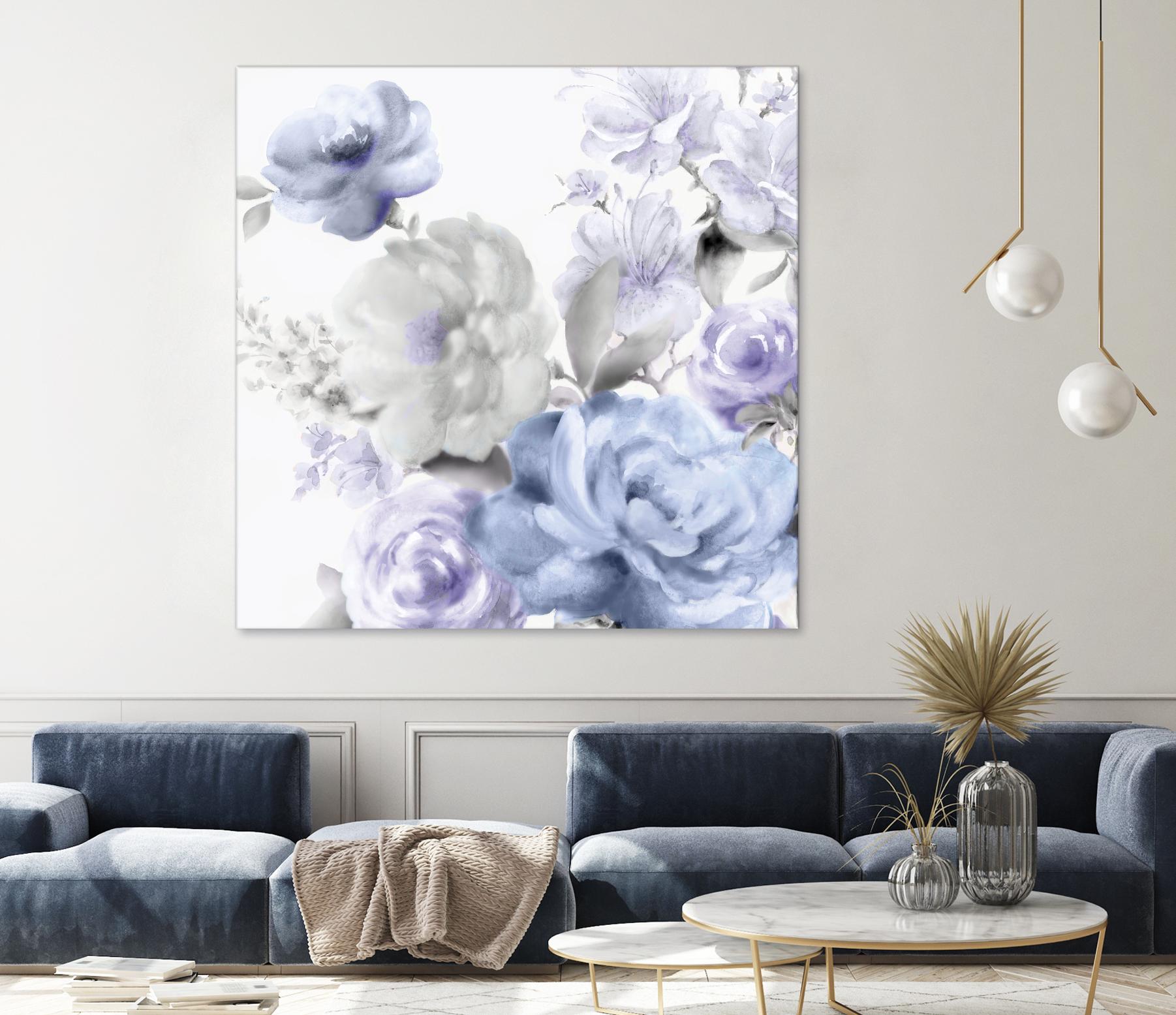 Light Floral II by Eva Watts on GIANT ART - blue floral