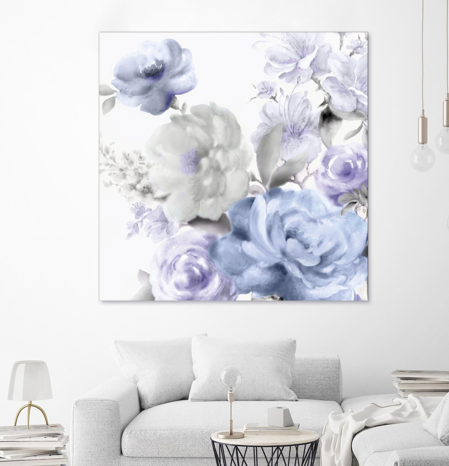 Light Floral II by Eva Watts on GIANT ART - blue floral
