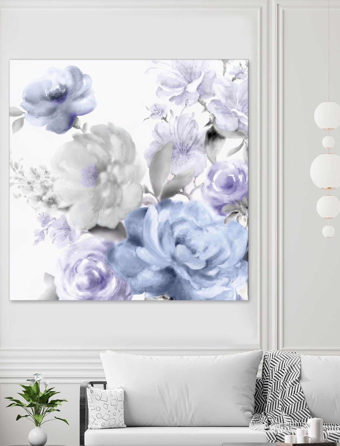 Light Floral II by Eva Watts on GIANT ART - blue floral