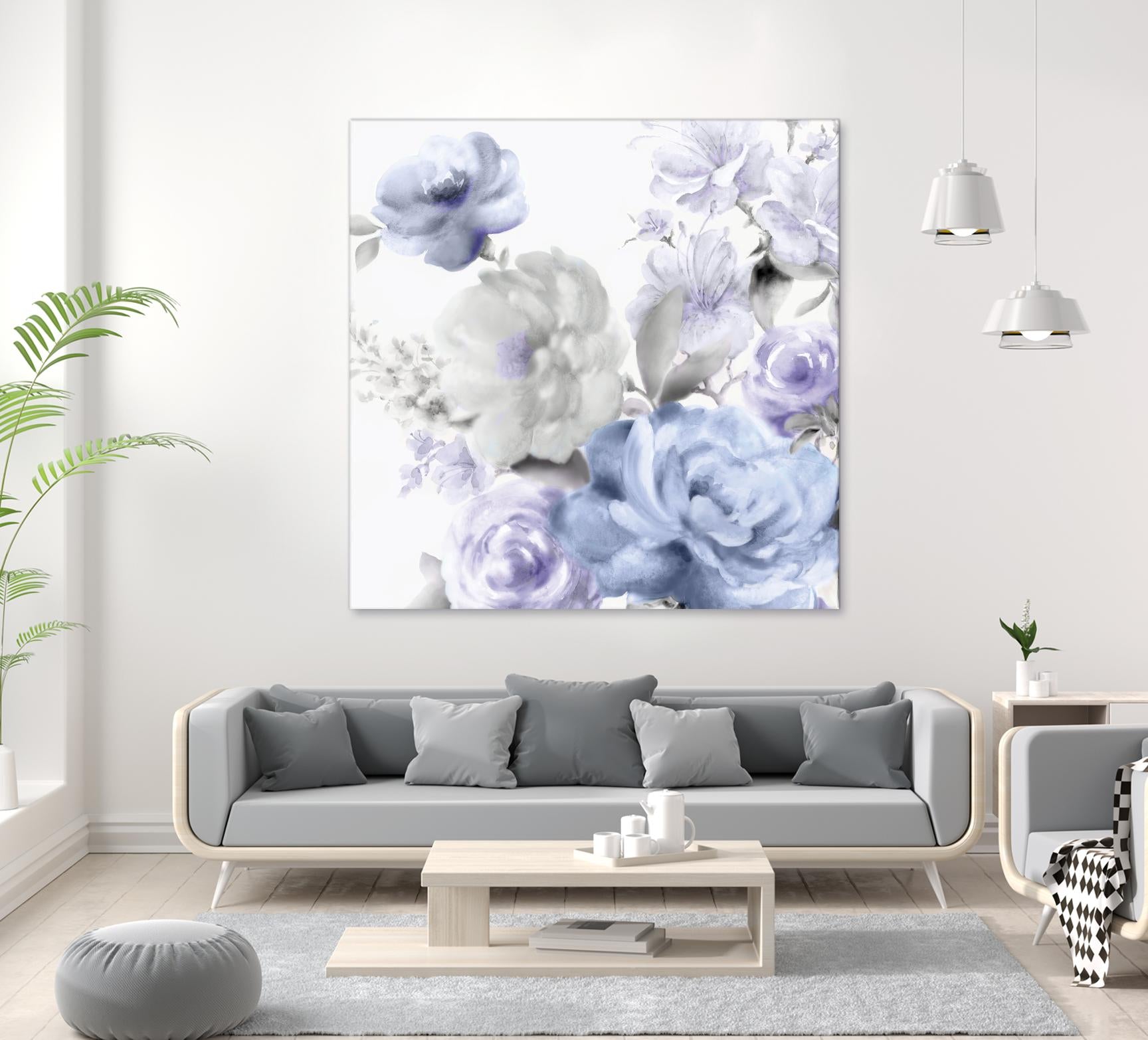 Light Floral II by Eva Watts on GIANT ART - blue floral