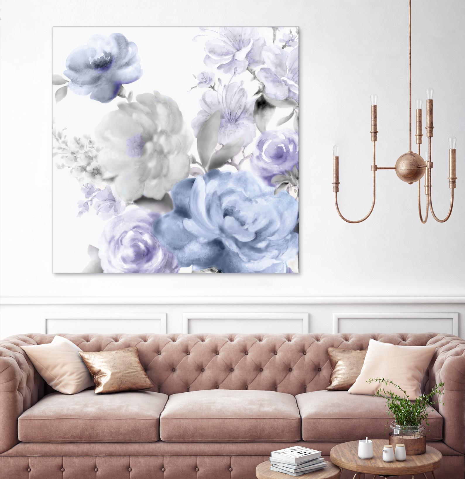 Light Floral II by Eva Watts on GIANT ART - blue floral