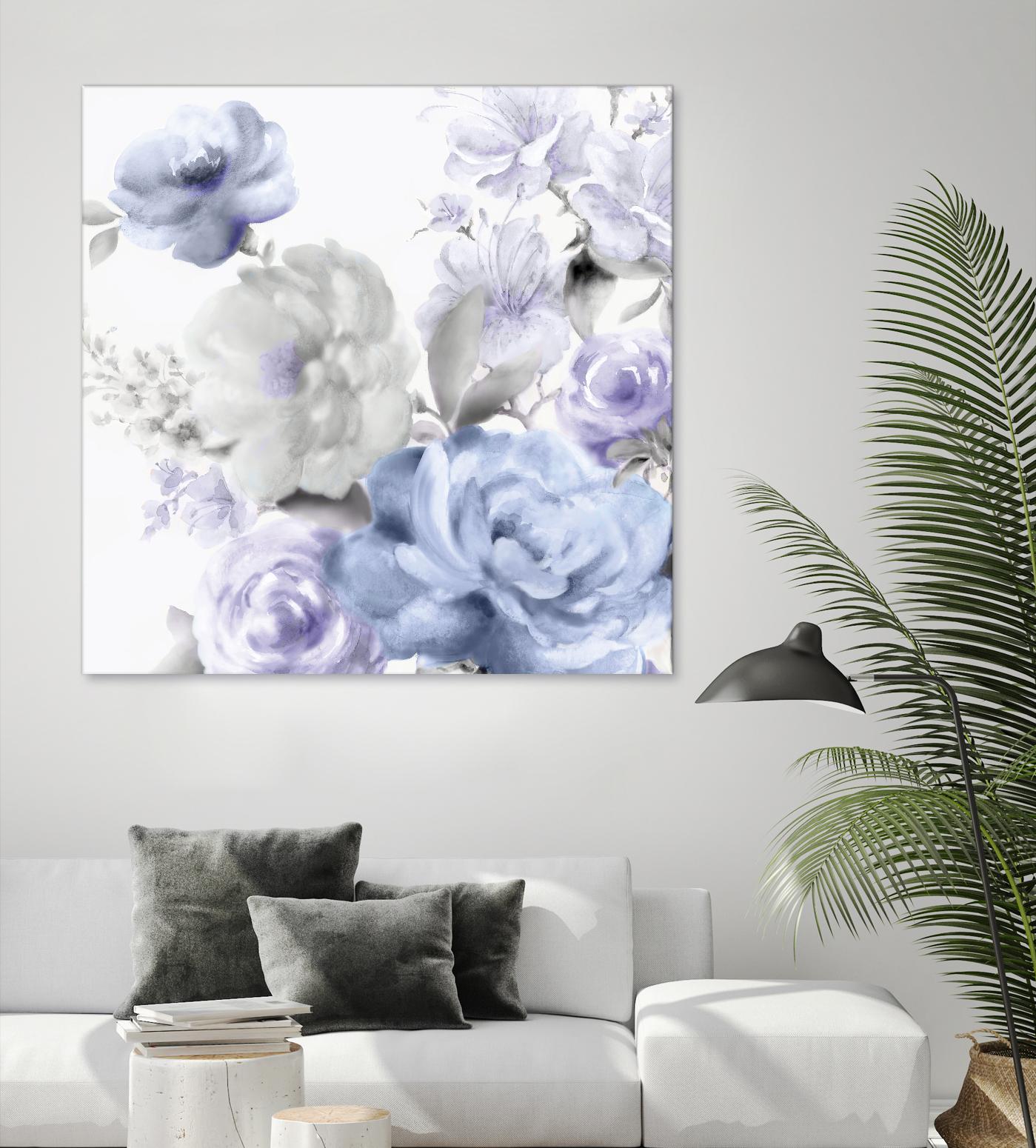 Light Floral II by Eva Watts on GIANT ART - blue floral
