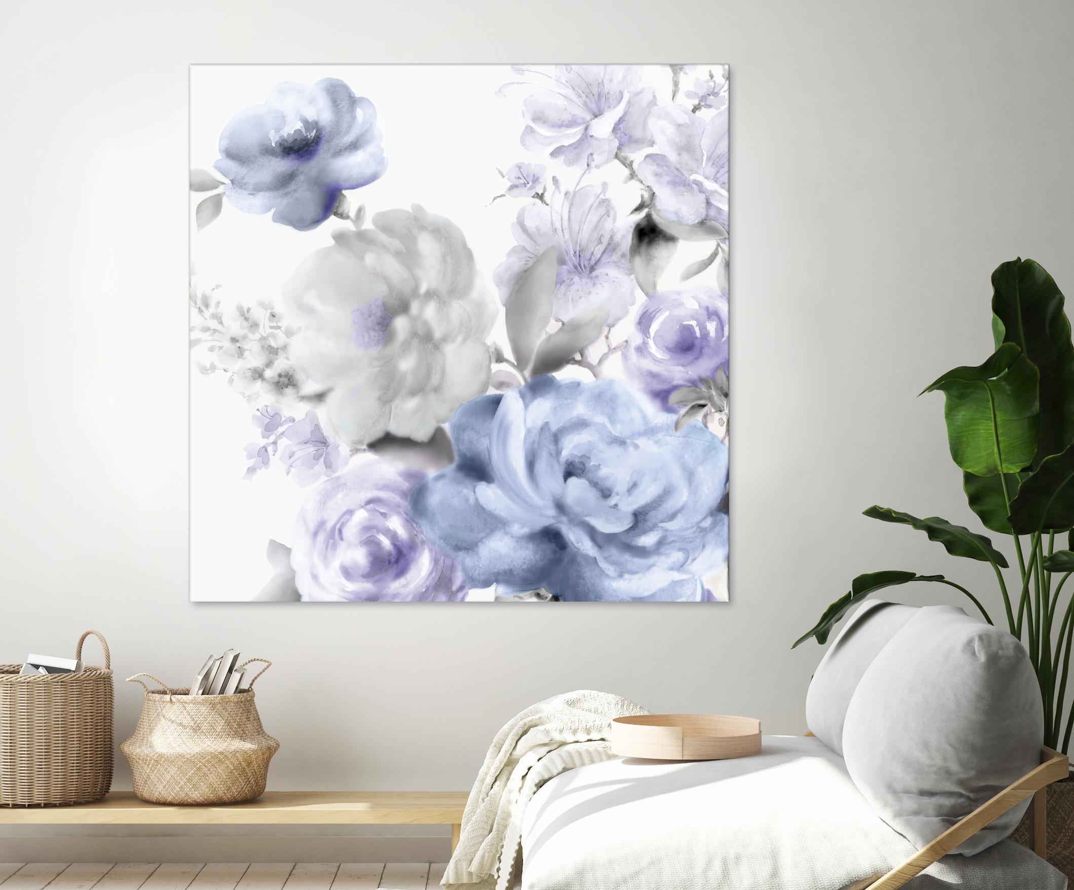 Light Floral II by Eva Watts on GIANT ART - blue floral