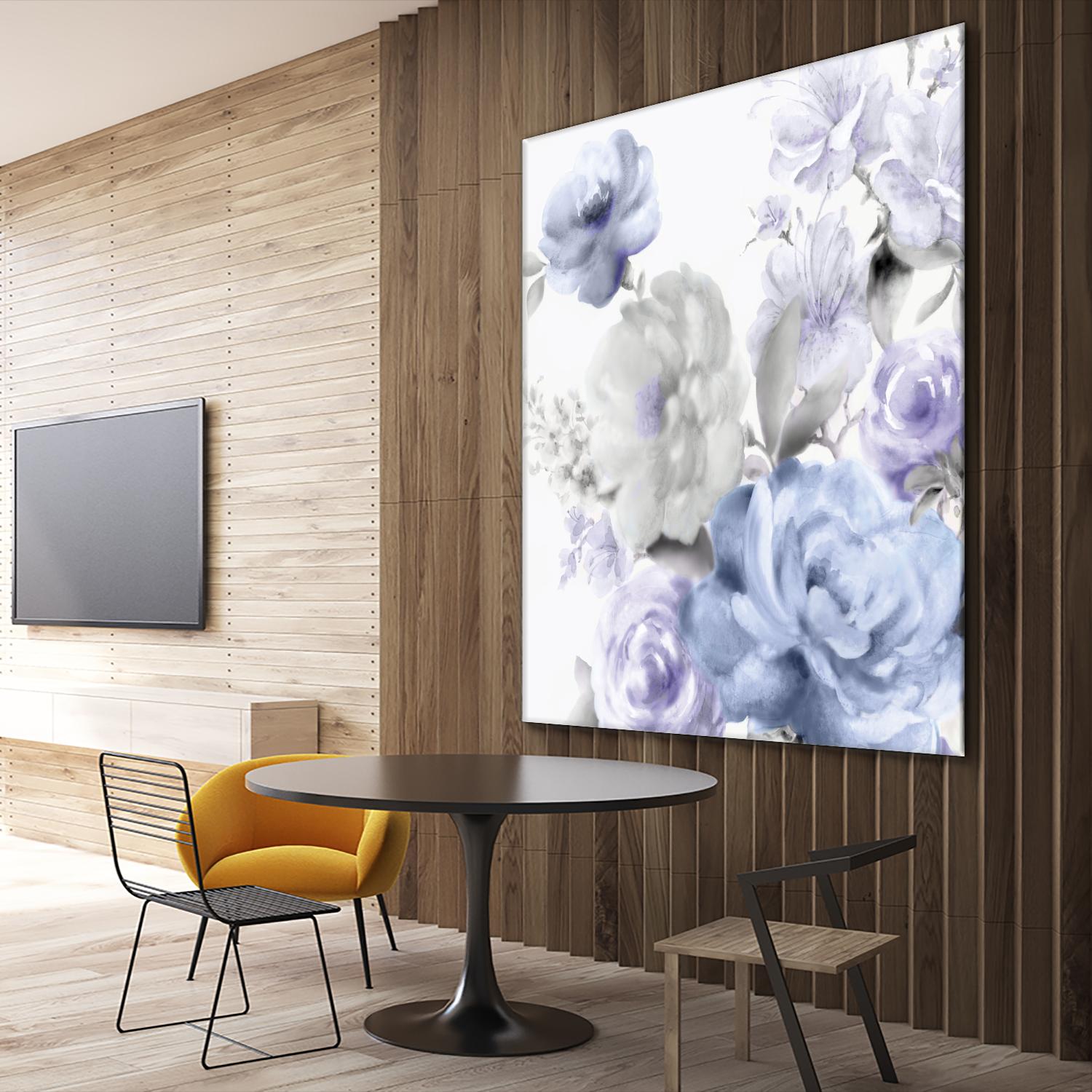 Light Floral II by Eva Watts on GIANT ART - blue floral