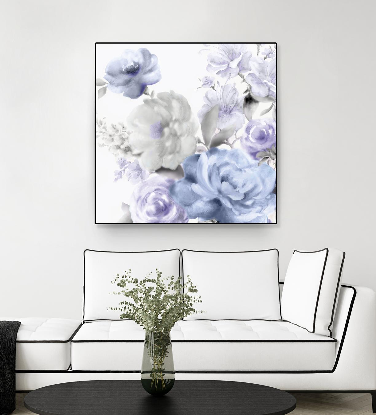 Light Floral II by Eva Watts on GIANT ART - blue floral