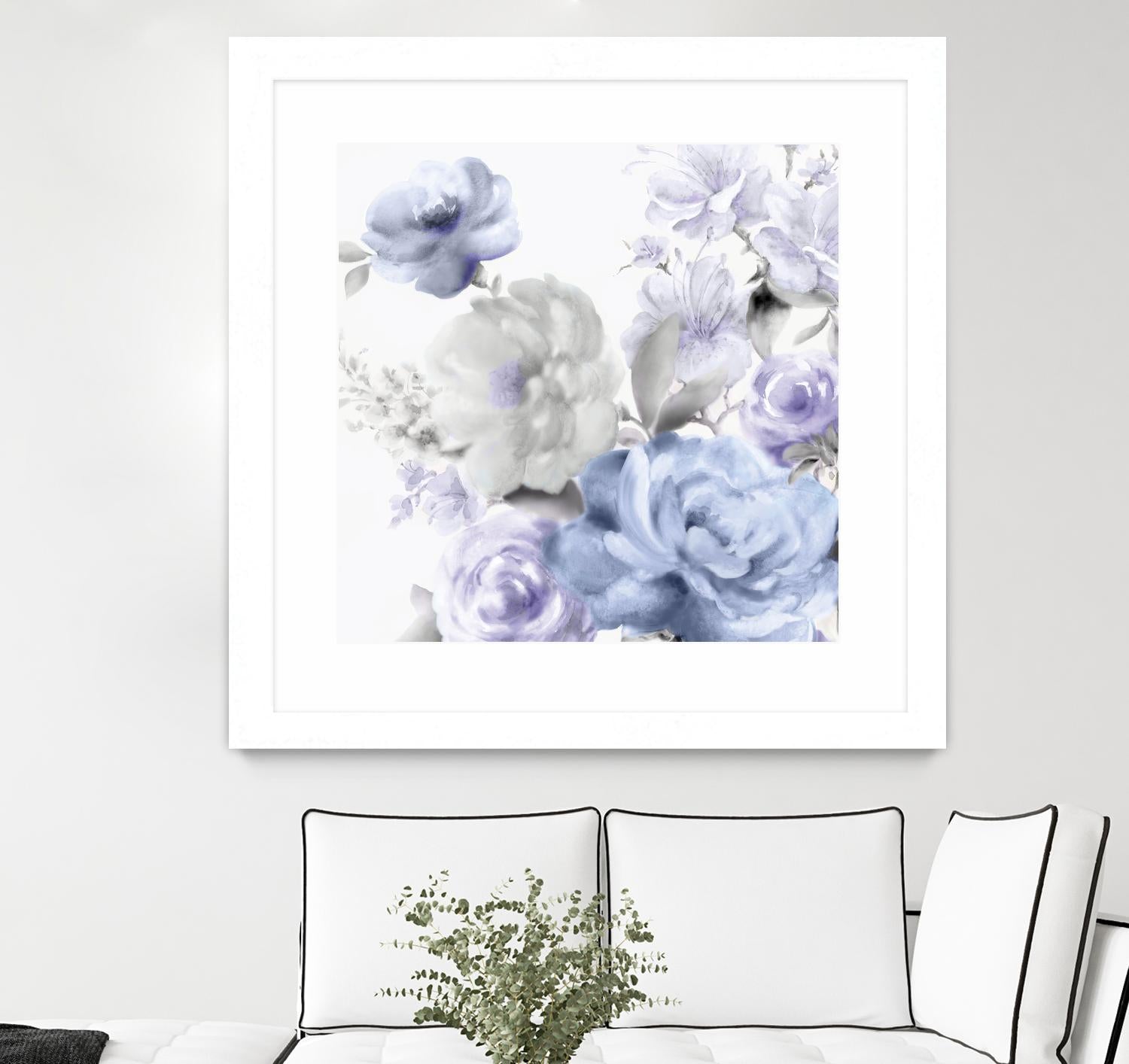 Light Floral II by Eva Watts on GIANT ART - blue floral