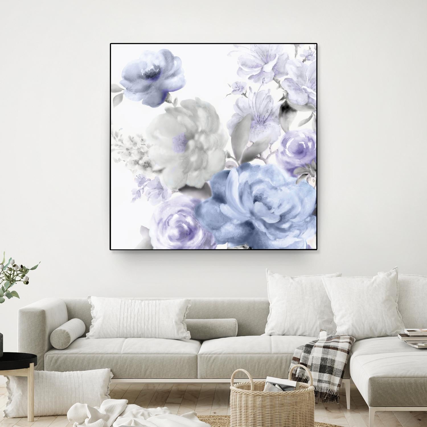 Light Floral II by Eva Watts on GIANT ART - blue floral