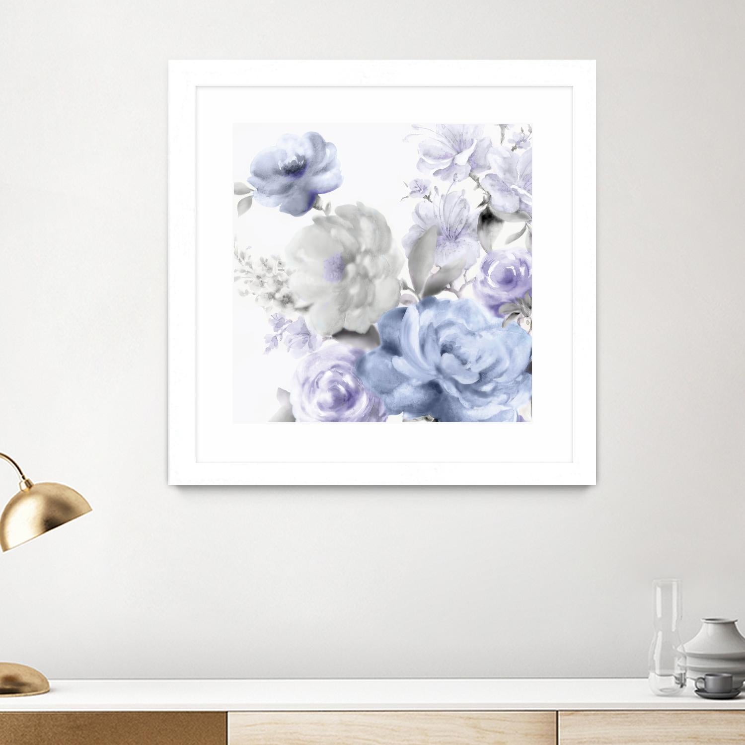 Light Floral II by Eva Watts on GIANT ART - blue floral