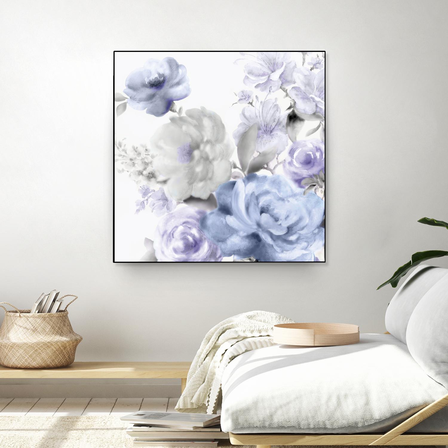 Light Floral II by Eva Watts on GIANT ART - blue floral