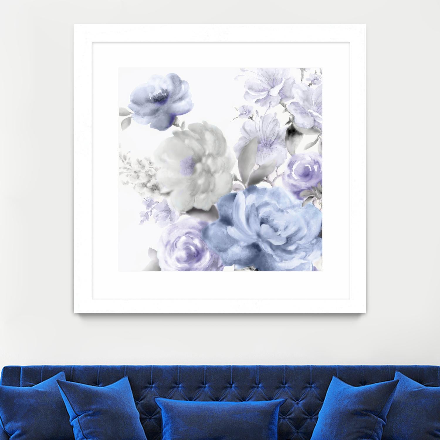 Light Floral II by Eva Watts on GIANT ART - blue floral
