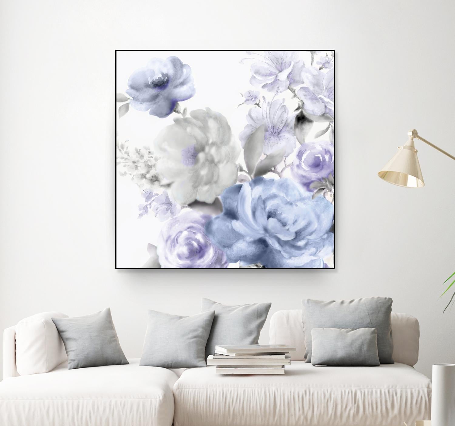 Light Floral II by Eva Watts on GIANT ART - blue floral