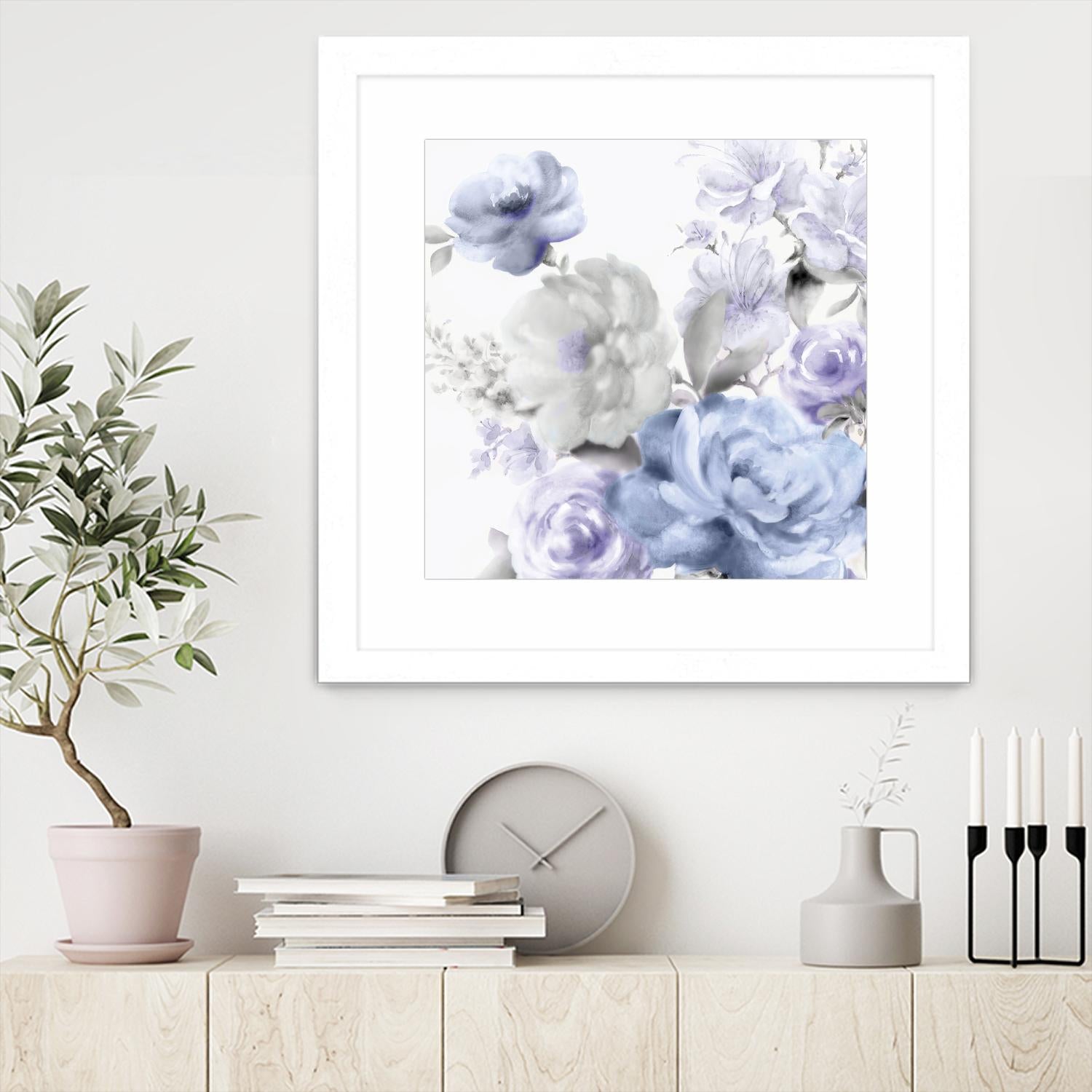Light Floral II by Eva Watts on GIANT ART - blue floral
