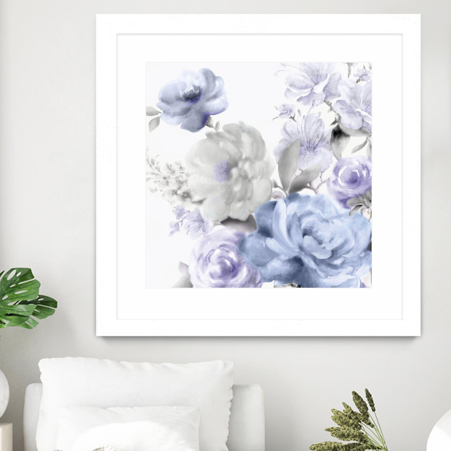 Light Floral II by Eva Watts on GIANT ART - blue floral