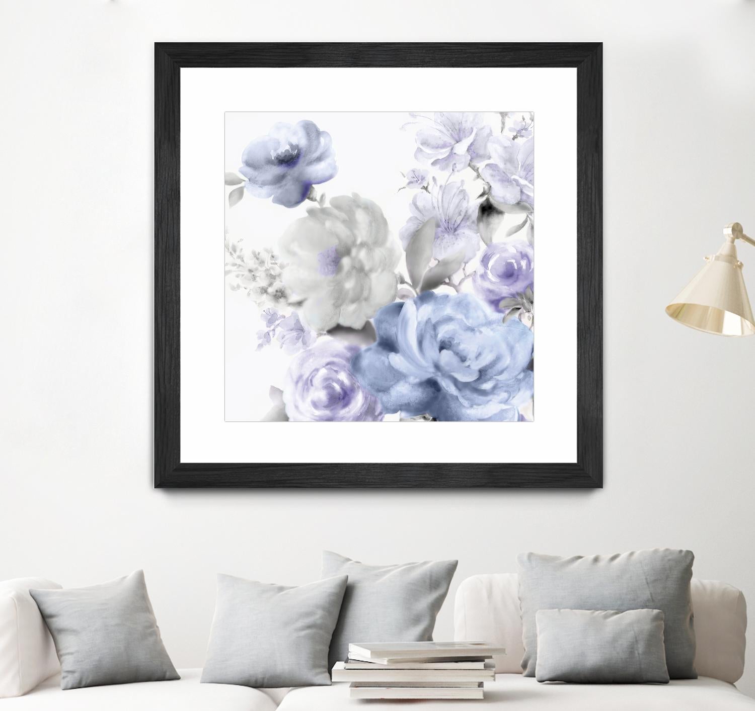 Light Floral II by Eva Watts on GIANT ART - blue floral