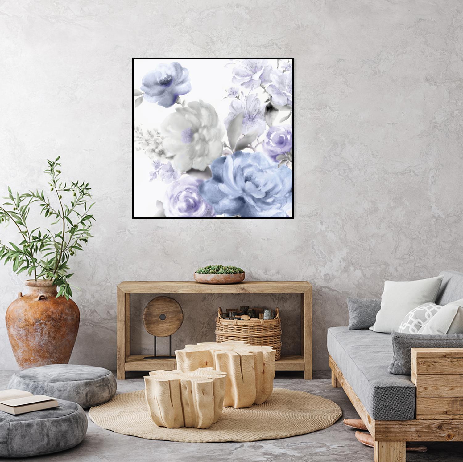 Light Floral II by Eva Watts on GIANT ART - blue floral