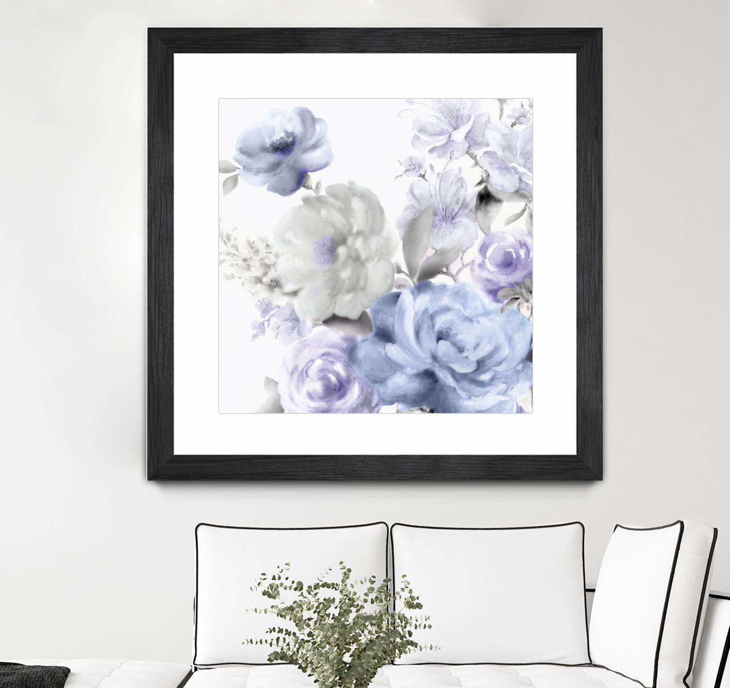Light Floral II by Eva Watts on GIANT ART - blue floral
