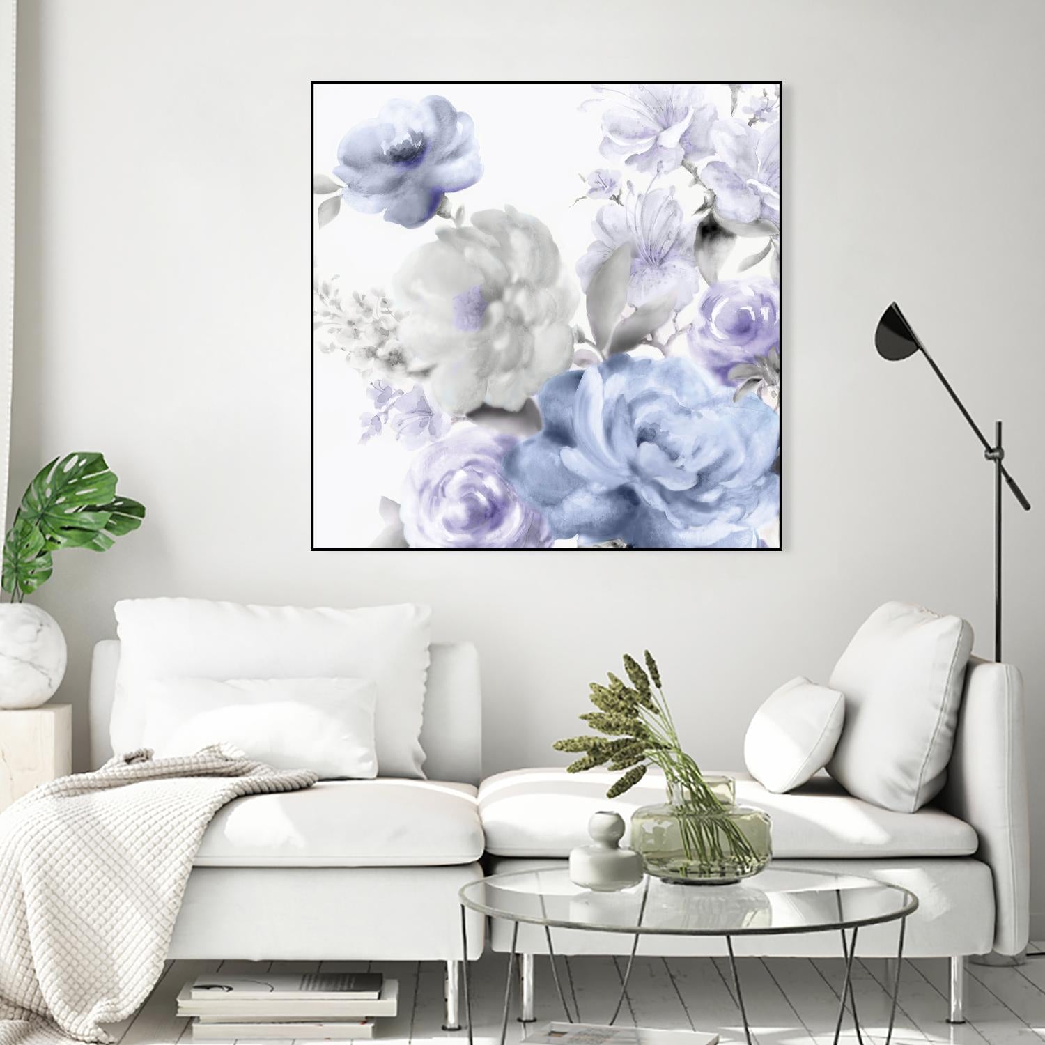 Light Floral II by Eva Watts on GIANT ART - blue floral