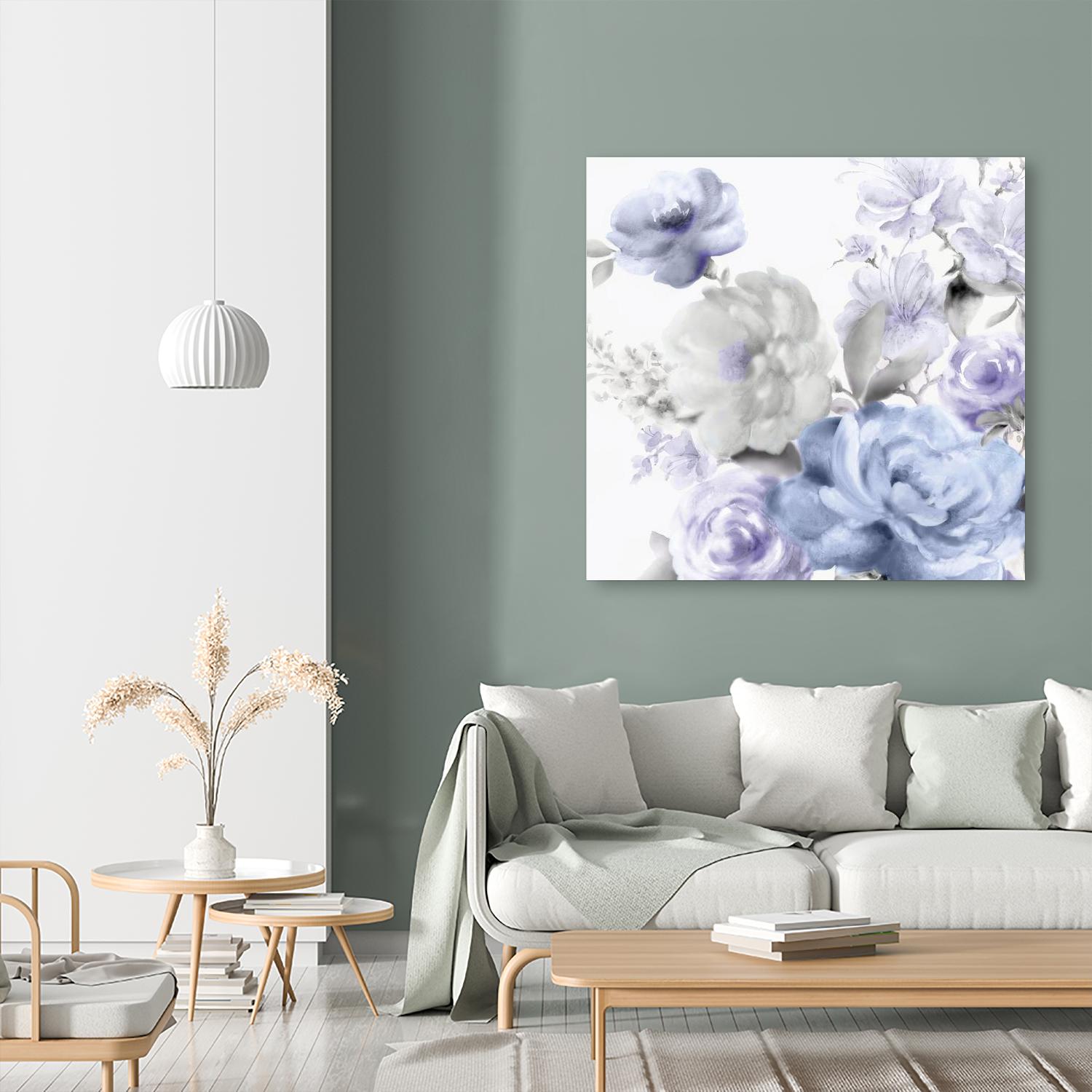 Light Floral II by Eva Watts on GIANT ART - blue floral