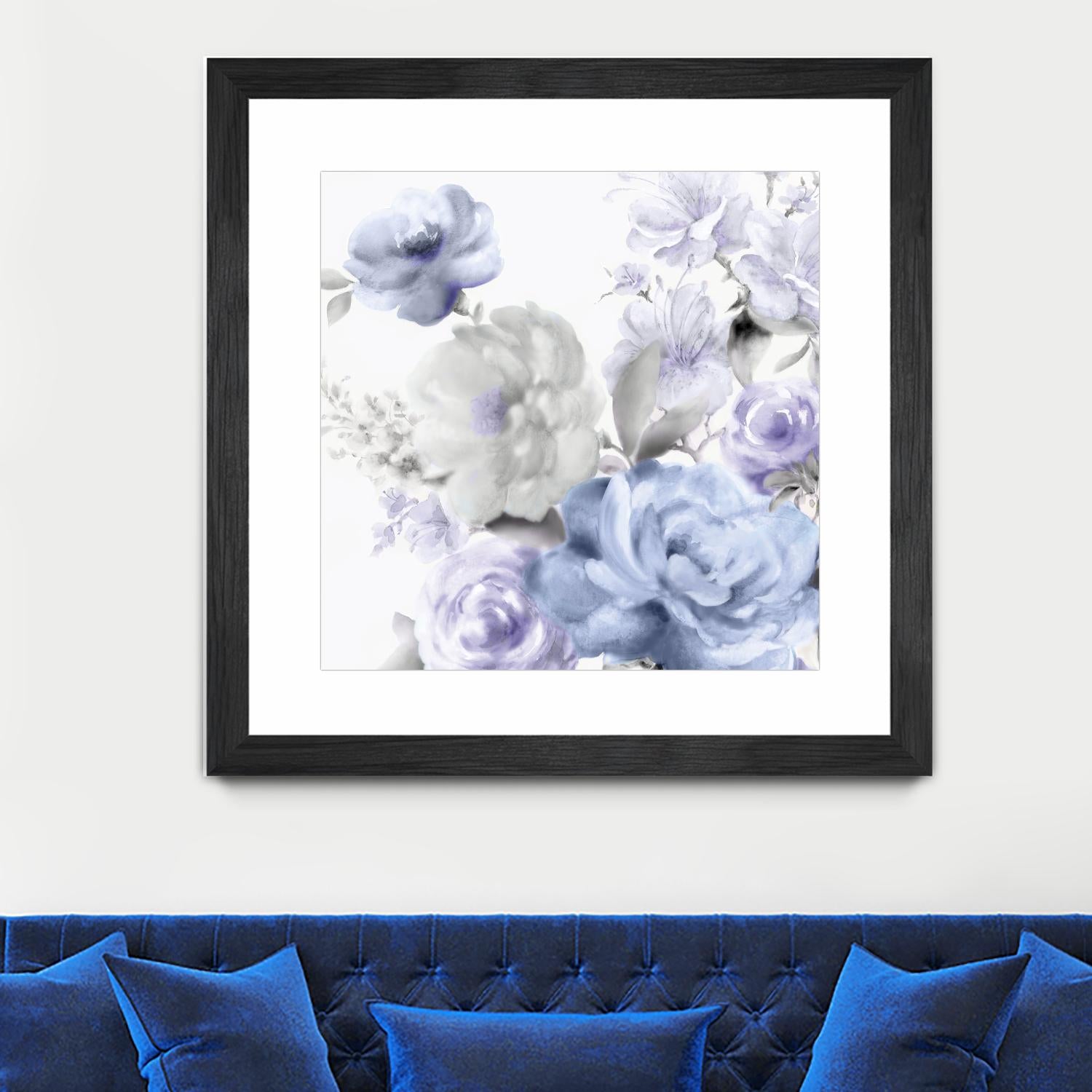 Light Floral II by Eva Watts on GIANT ART - blue floral