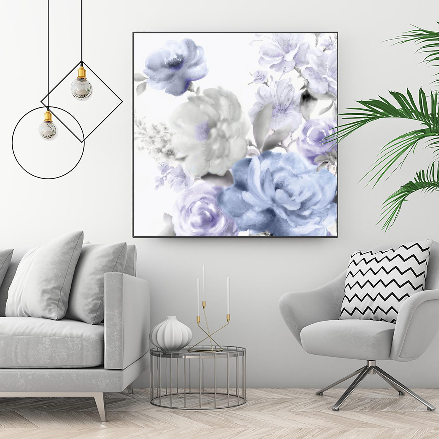 Light Floral II by Eva Watts on GIANT ART - blue floral