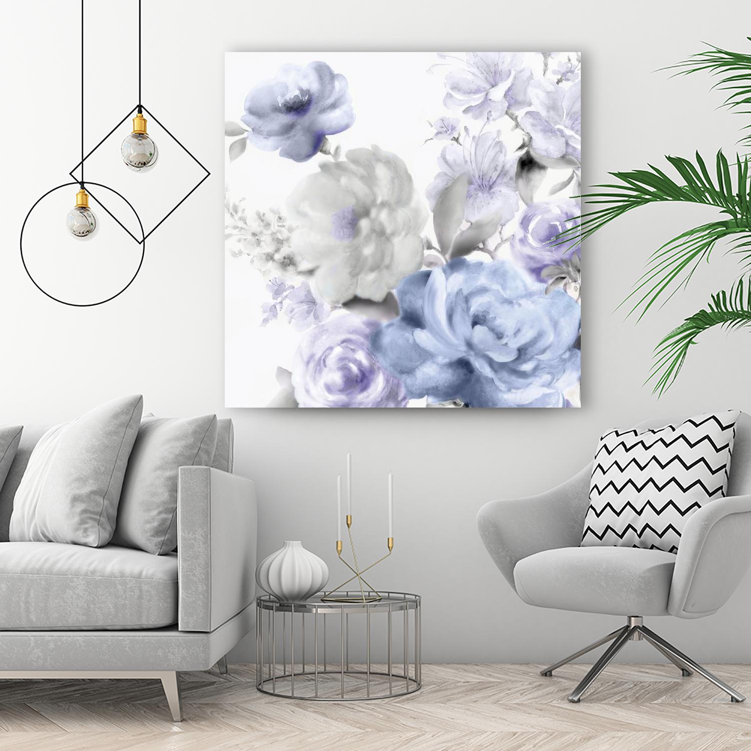 Light Floral II by Eva Watts on GIANT ART - blue floral