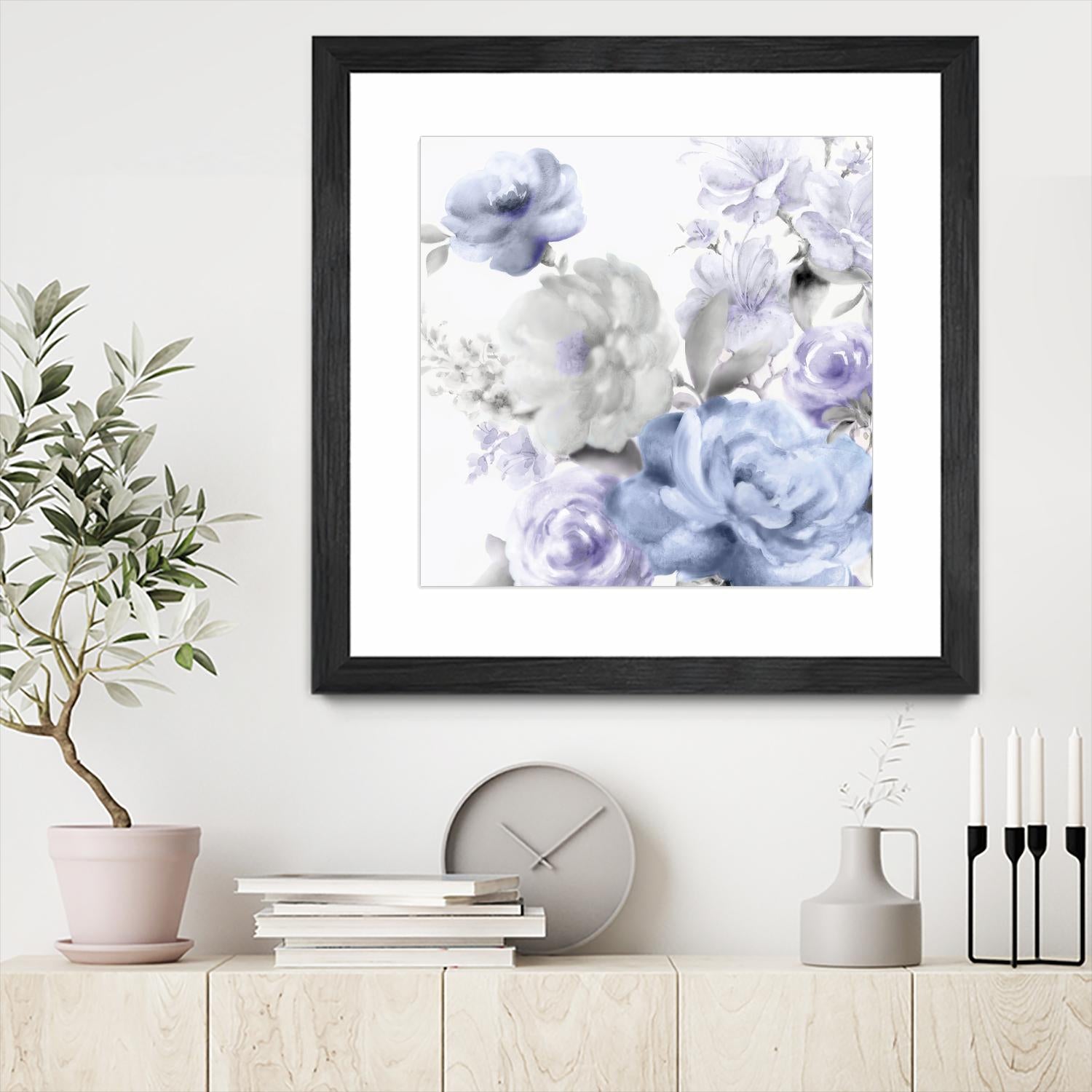 Light Floral II by Eva Watts on GIANT ART - blue floral