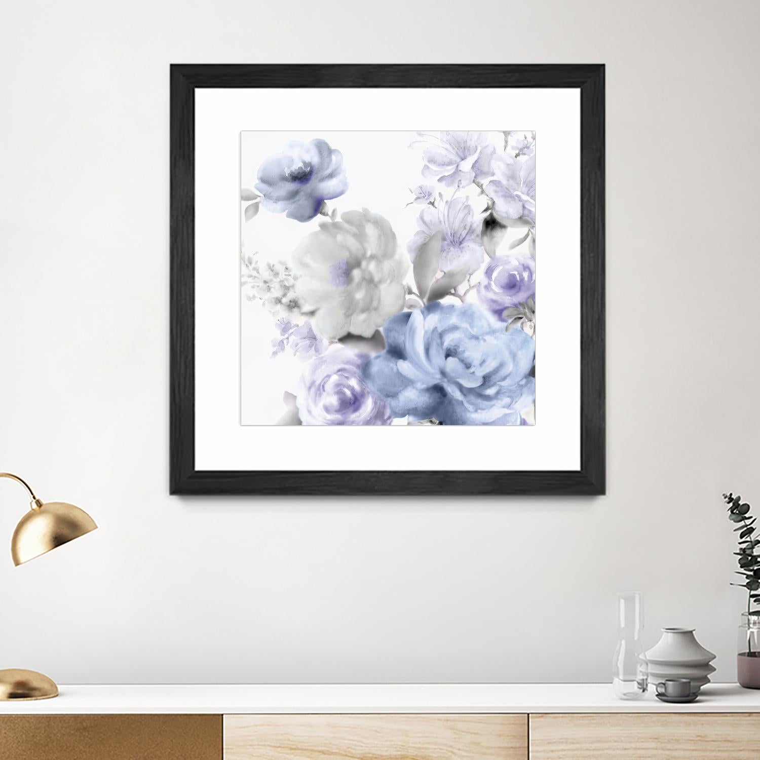 Light Floral II by Eva Watts on GIANT ART - blue floral
