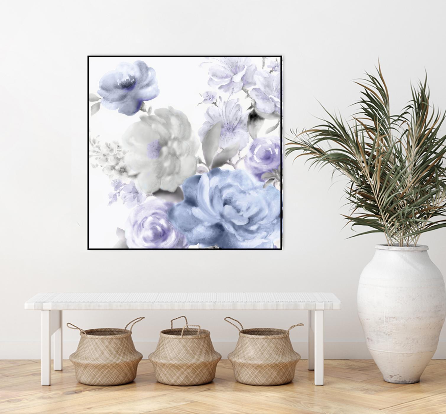 Light Floral II by Eva Watts on GIANT ART - blue floral