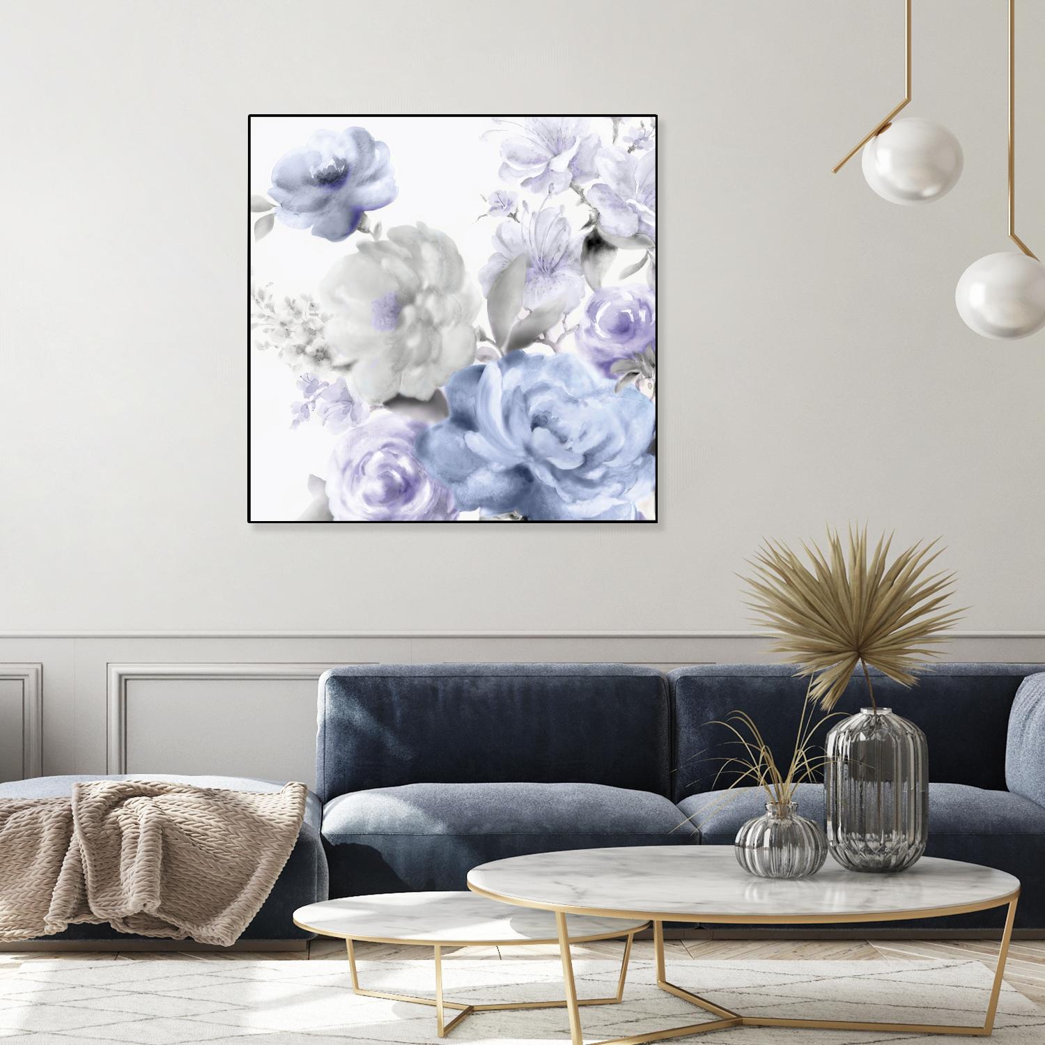 Light Floral II by Eva Watts on GIANT ART - blue floral