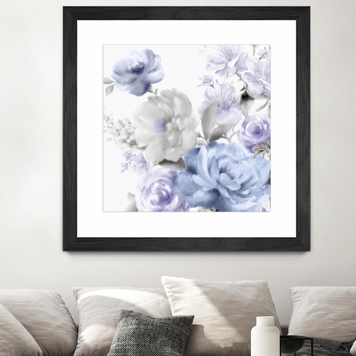 Light Floral II by Eva Watts on GIANT ART - blue floral