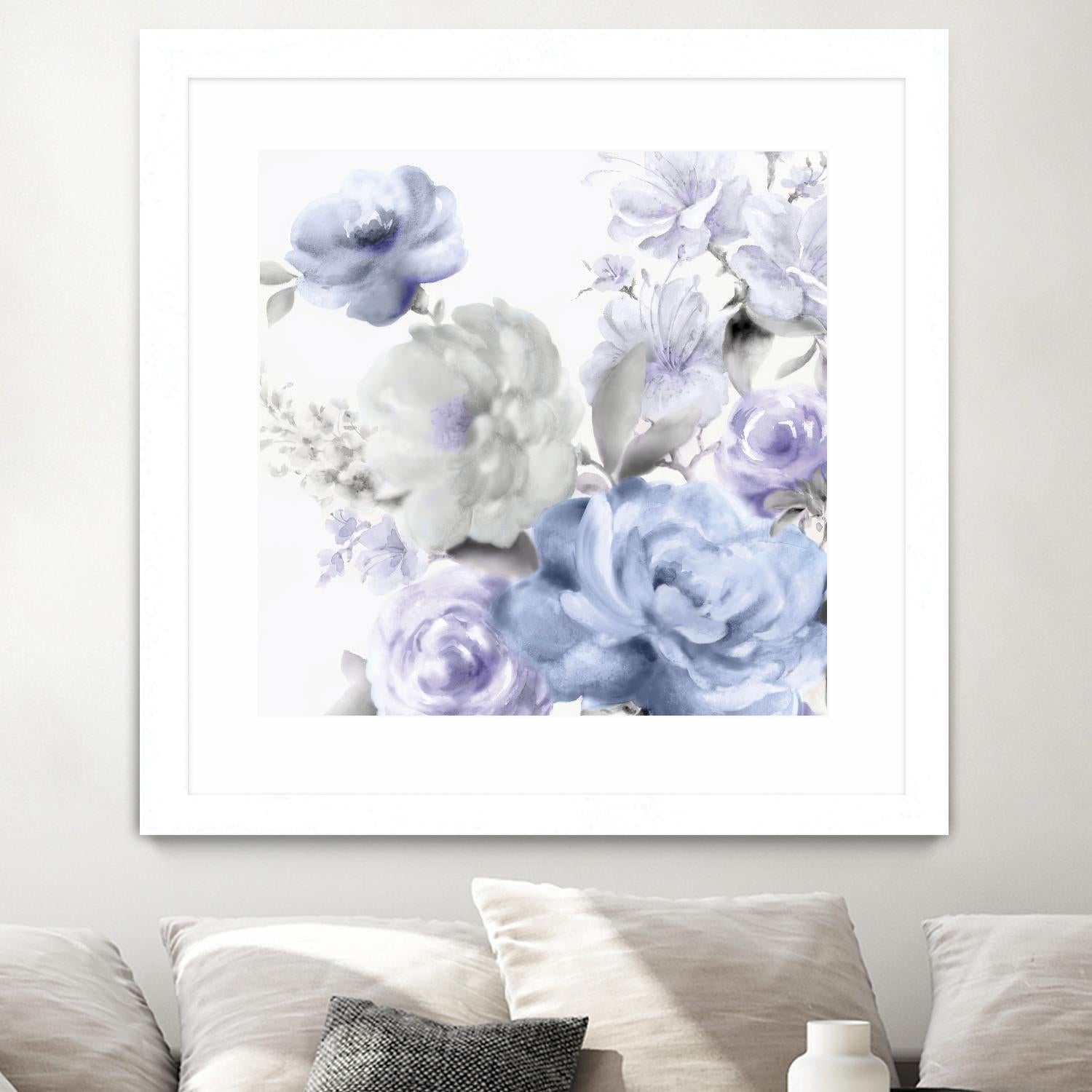 Light Floral II by Eva Watts on GIANT ART - blue floral