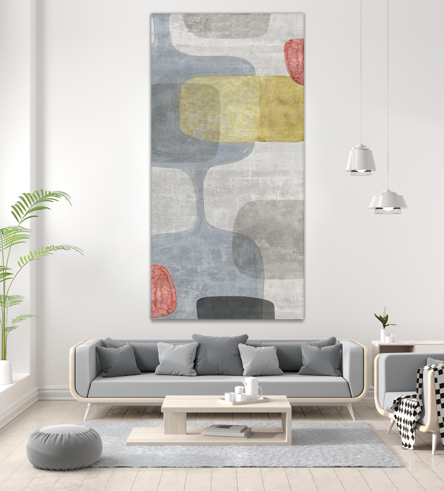 Mid Century Neutral I by Eva Watts on GIANT ART - grey abstract
