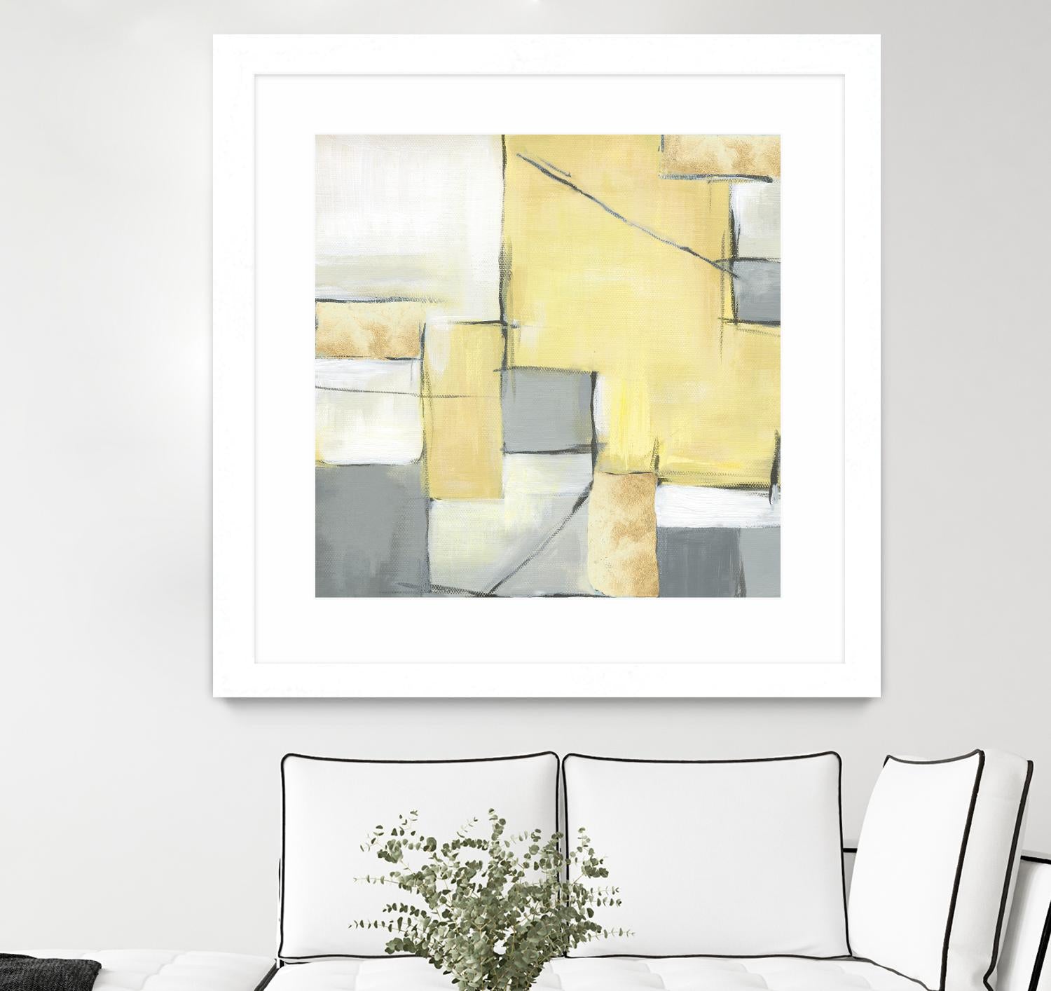 Golden Abstract II by Eva Watts on GIANT ART - white abstract