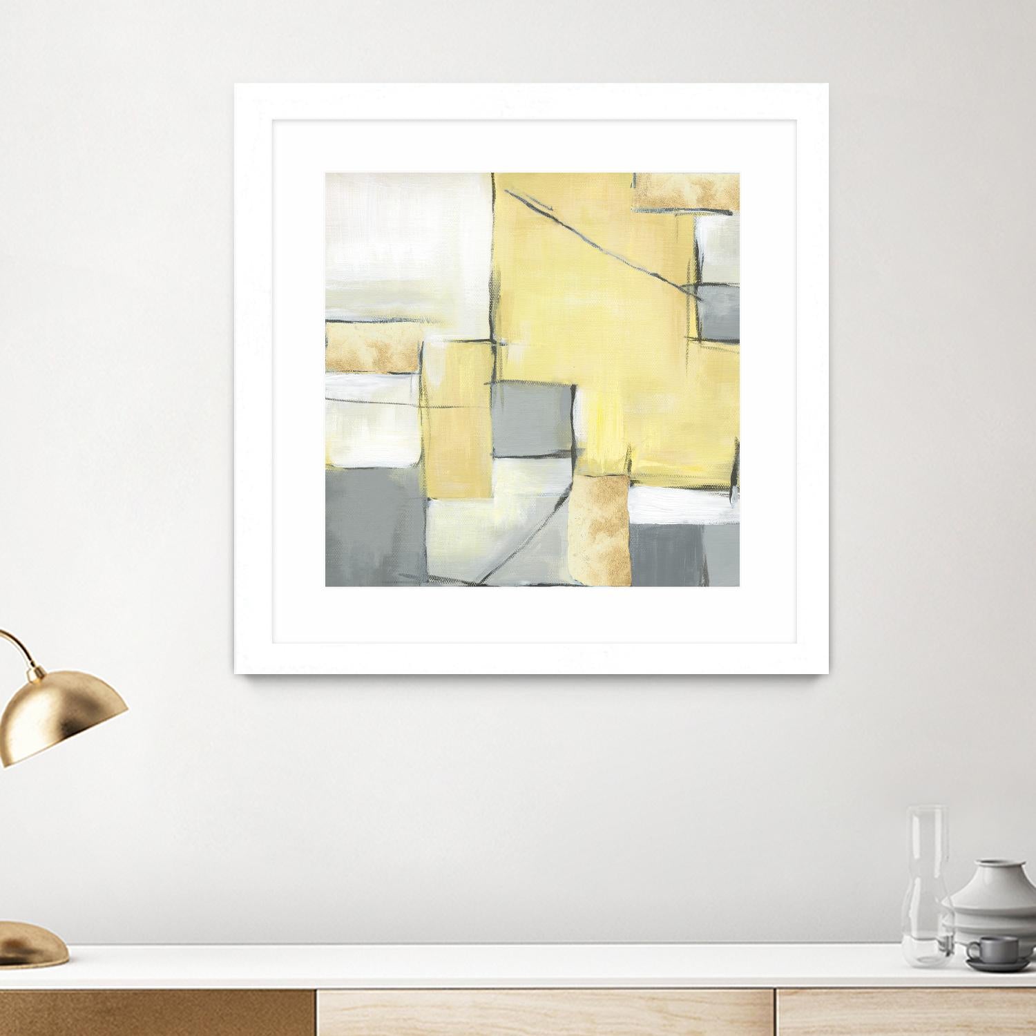 Golden Abstract II by Eva Watts on GIANT ART - white abstract