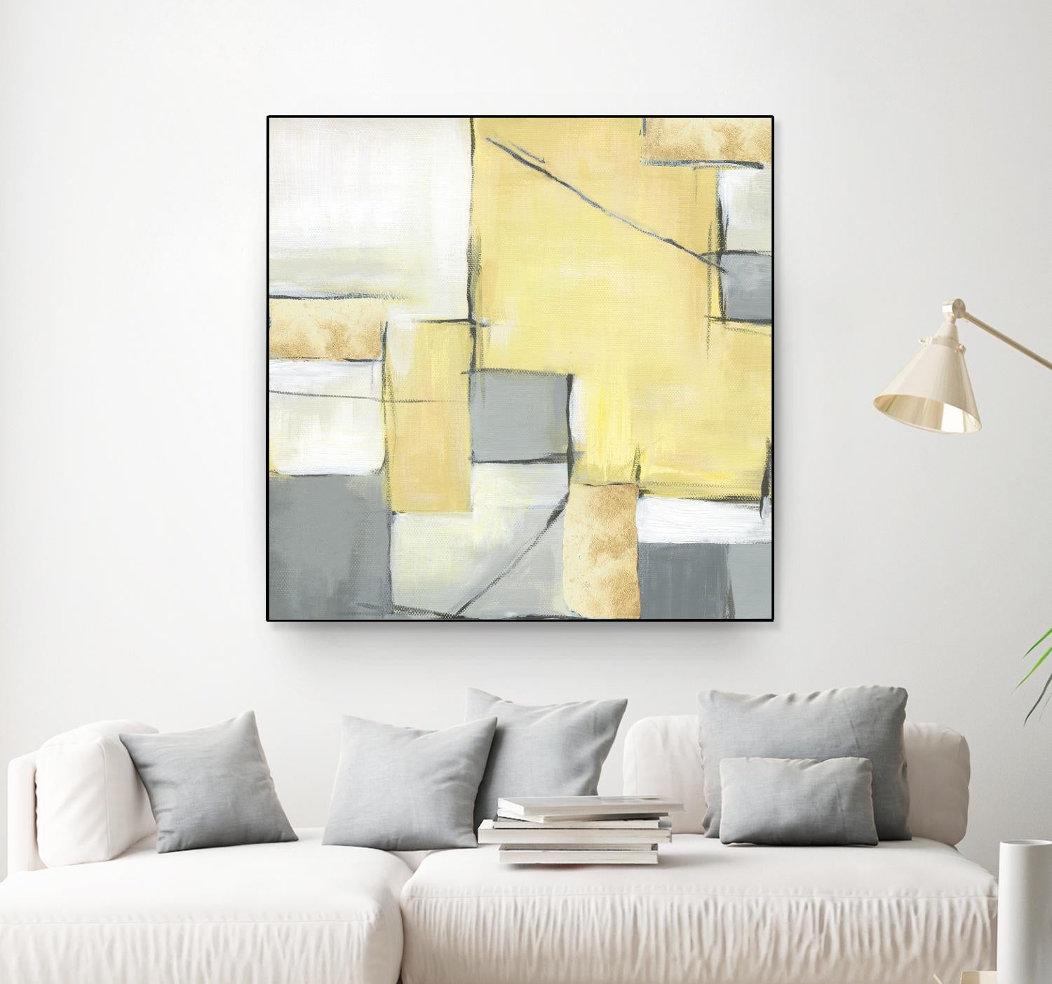 Golden Abstract II by Eva Watts on GIANT ART - white abstract