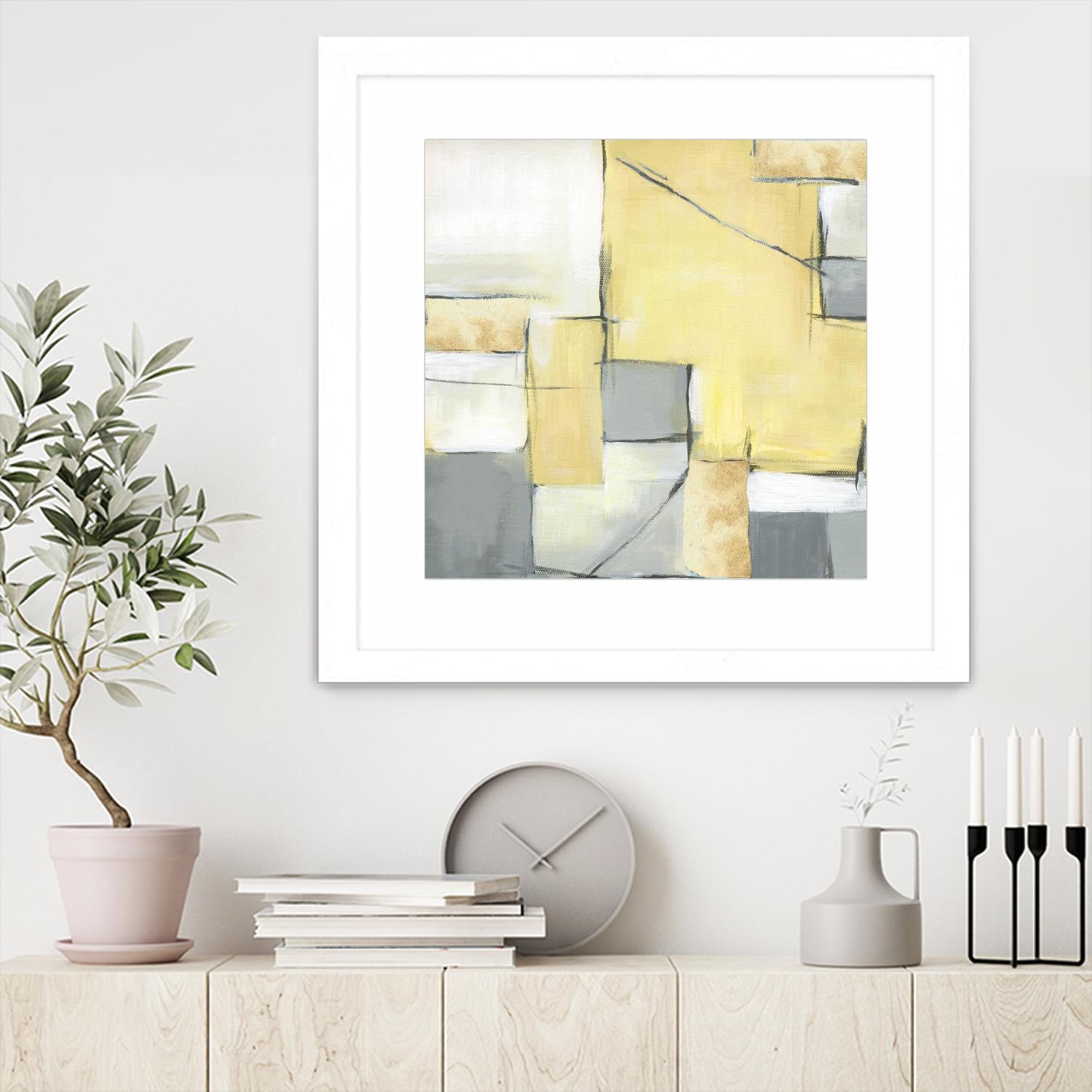 Golden Abstract II by Eva Watts on GIANT ART - white abstract