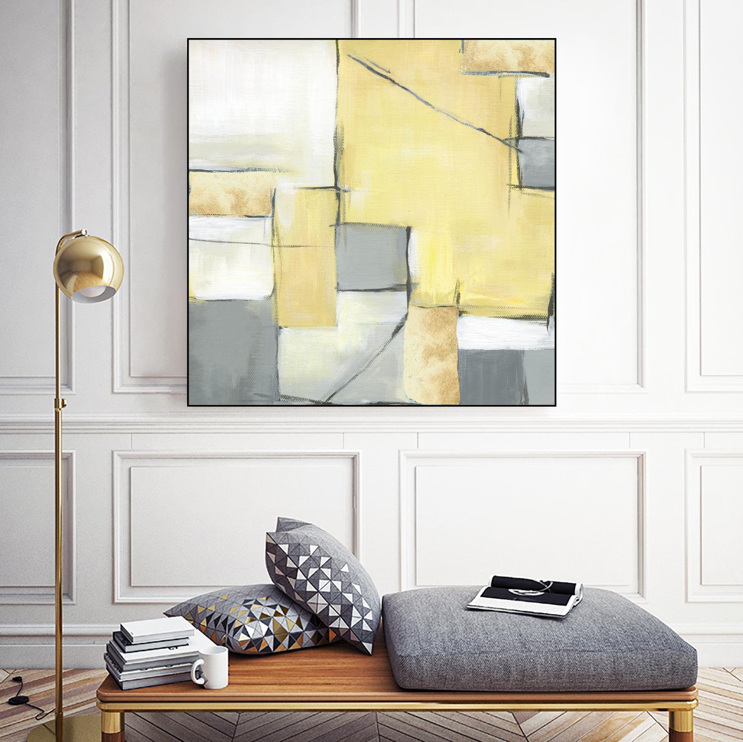 Golden Abstract II by Eva Watts on GIANT ART - white abstract