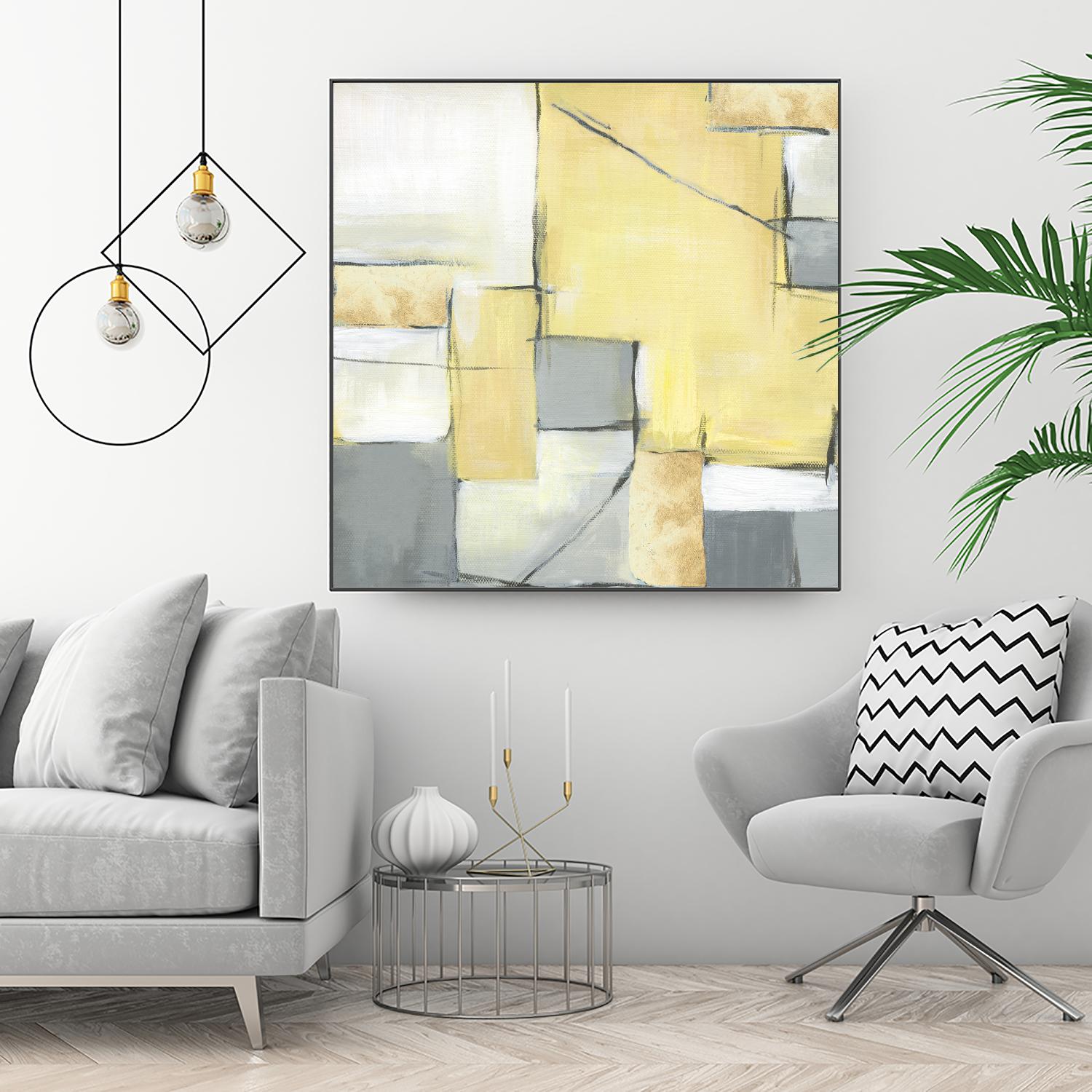 Golden Abstract II by Eva Watts on GIANT ART - white abstract