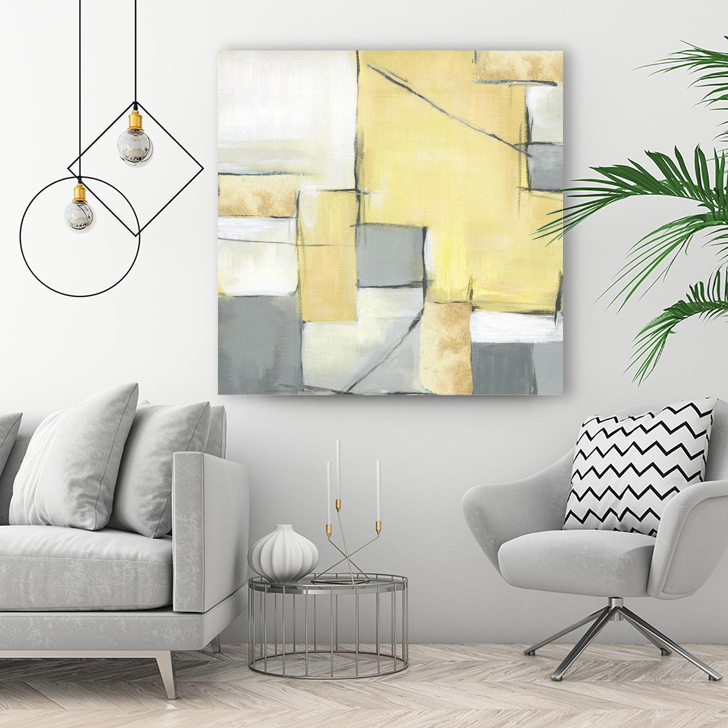 Golden Abstract II by Eva Watts on GIANT ART - white abstract