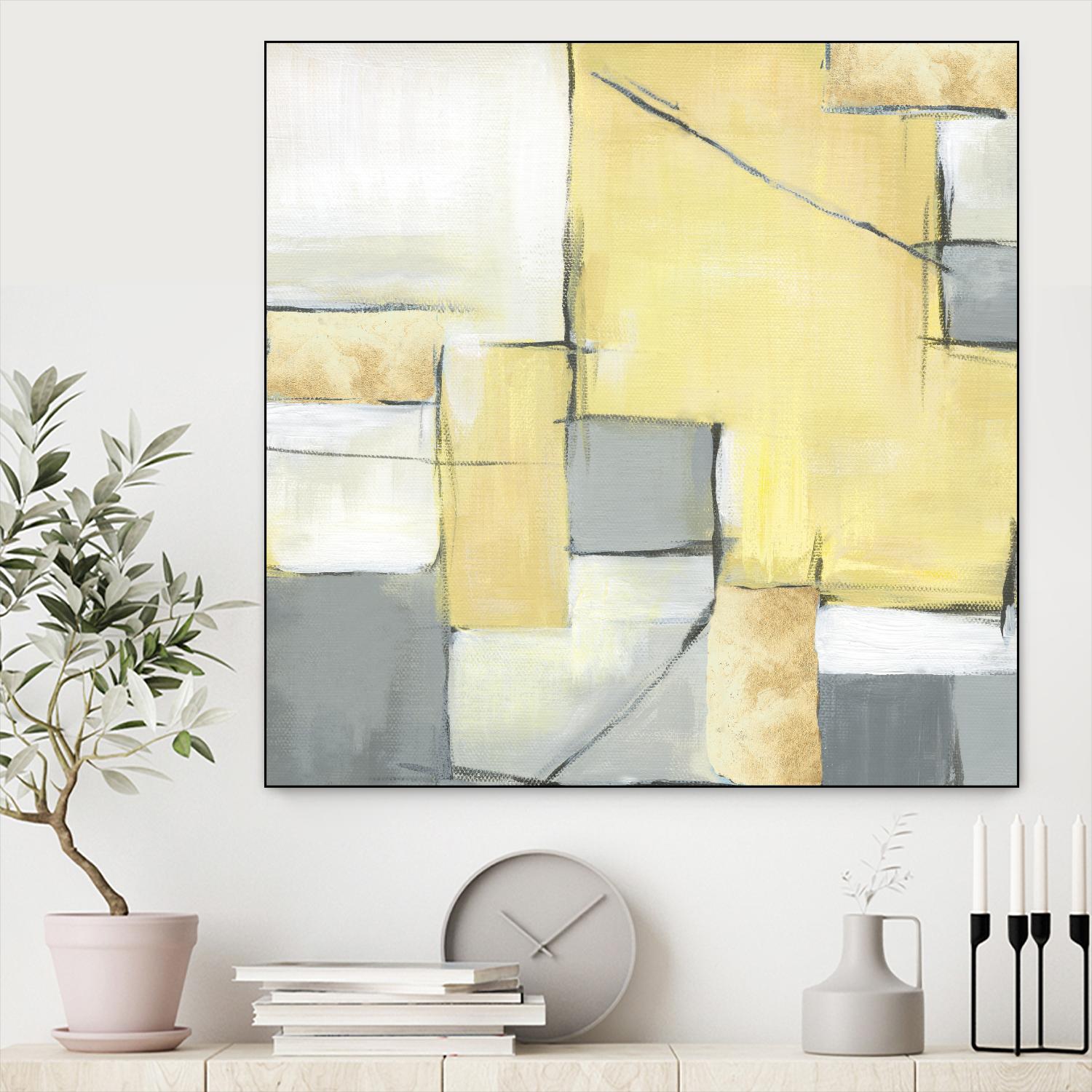 Golden Abstract II by Eva Watts on GIANT ART - white abstract
