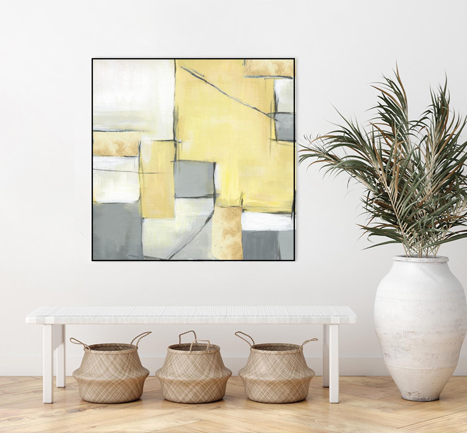 Golden Abstract II by Eva Watts on GIANT ART - white abstract