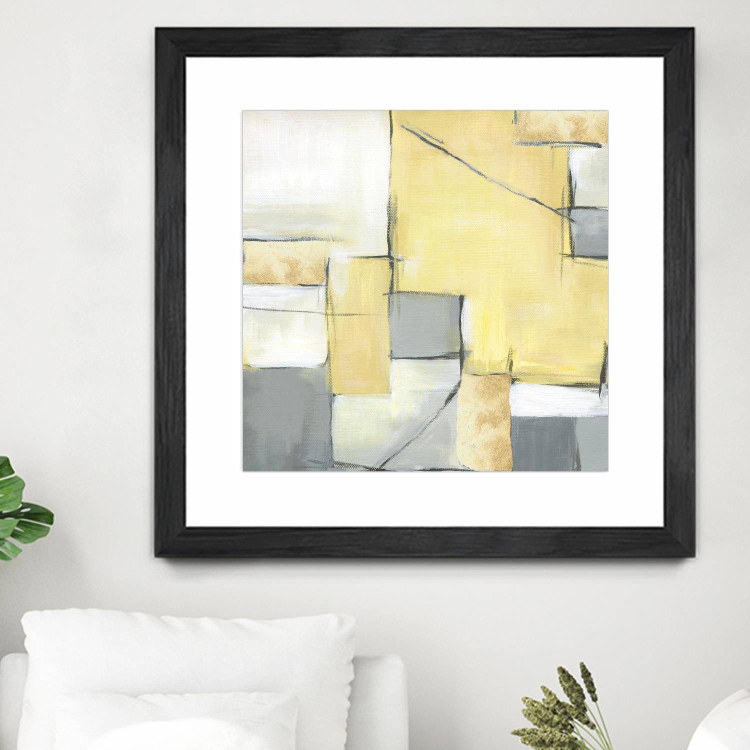 Golden Abstract II by Eva Watts on GIANT ART - white abstract